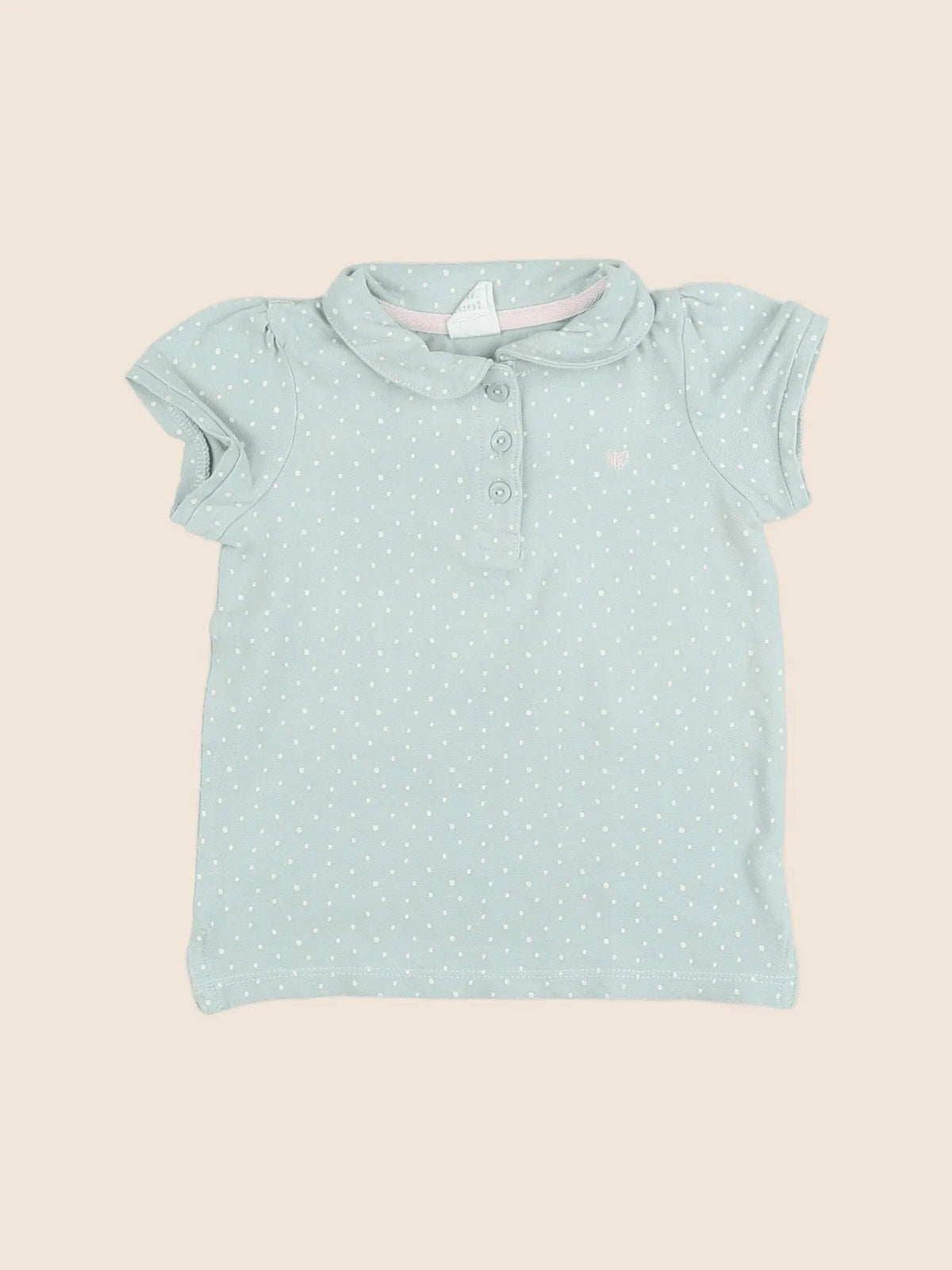 H&M - polo bleu - 9 mois