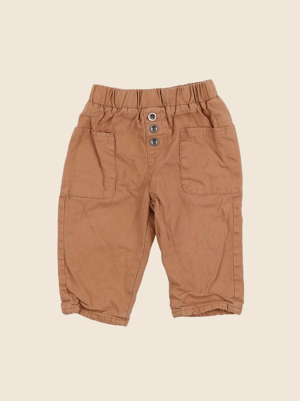 Vertbaudet - pantalon doublé marron - 12 mois