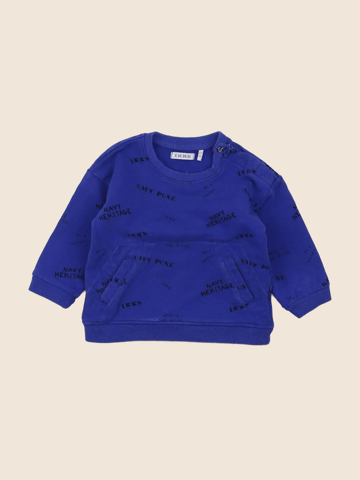 IKKS - sweat bleu - 6 mois