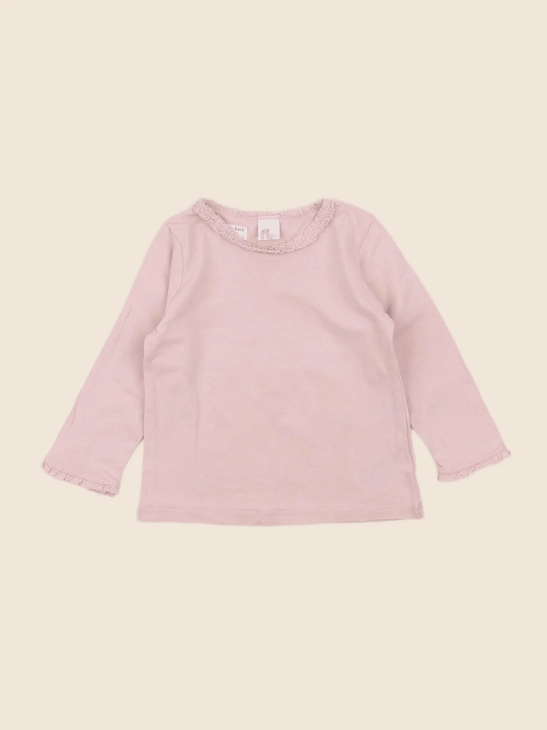 H&M - tee-shirt rose - 12/18 mois