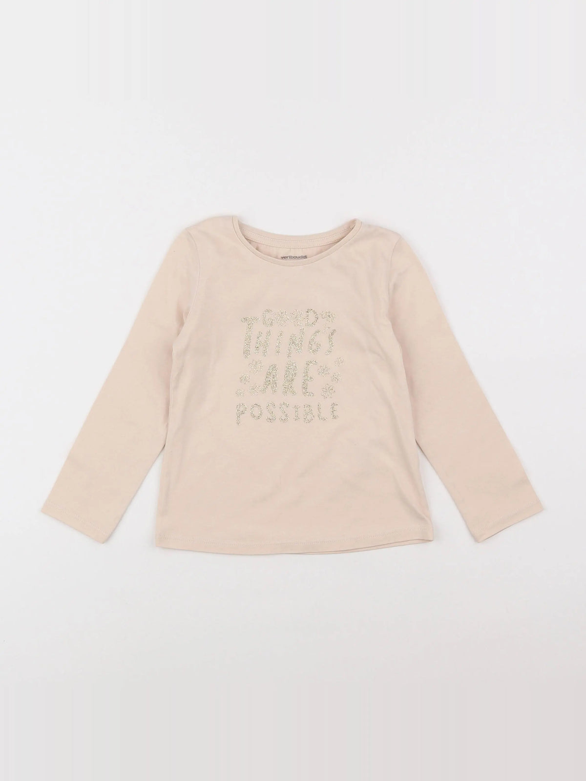 Vertbaudet - tee-shirt beige - 3 ans
