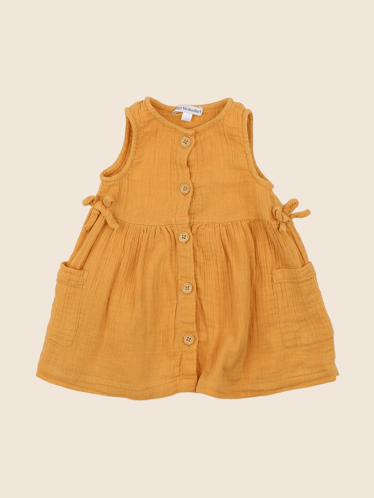 Vertbaudet - robe jaune - 12 mois