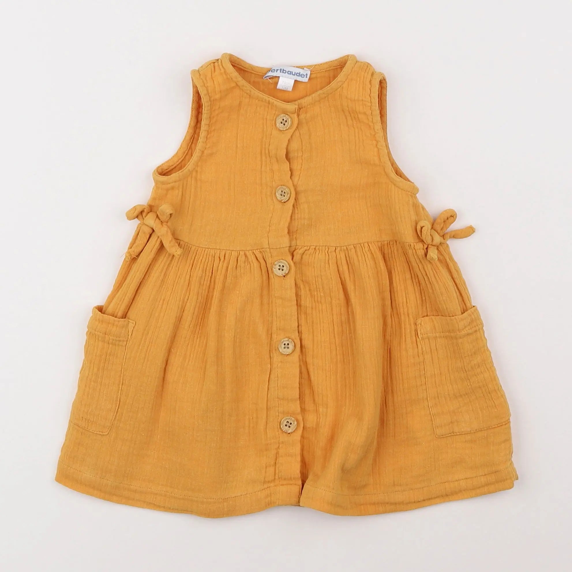Vertbaudet - robe jaune - 12 mois