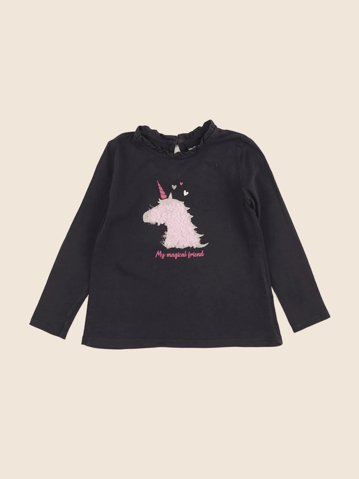 Vertbaudet - tee-shirt marron, rose - 3 ans