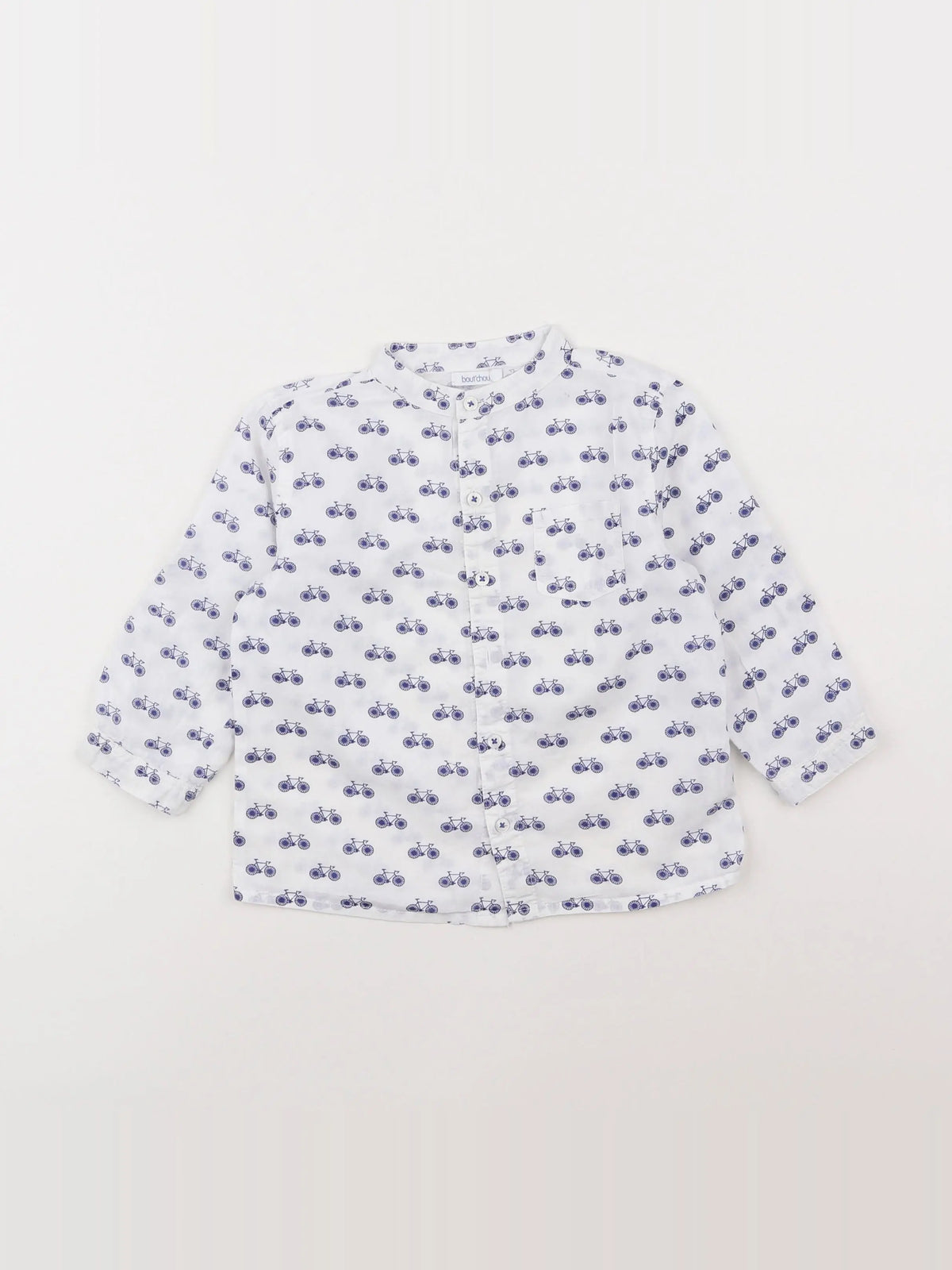 Boutchou - chemise blanc, bleu - 18 mois