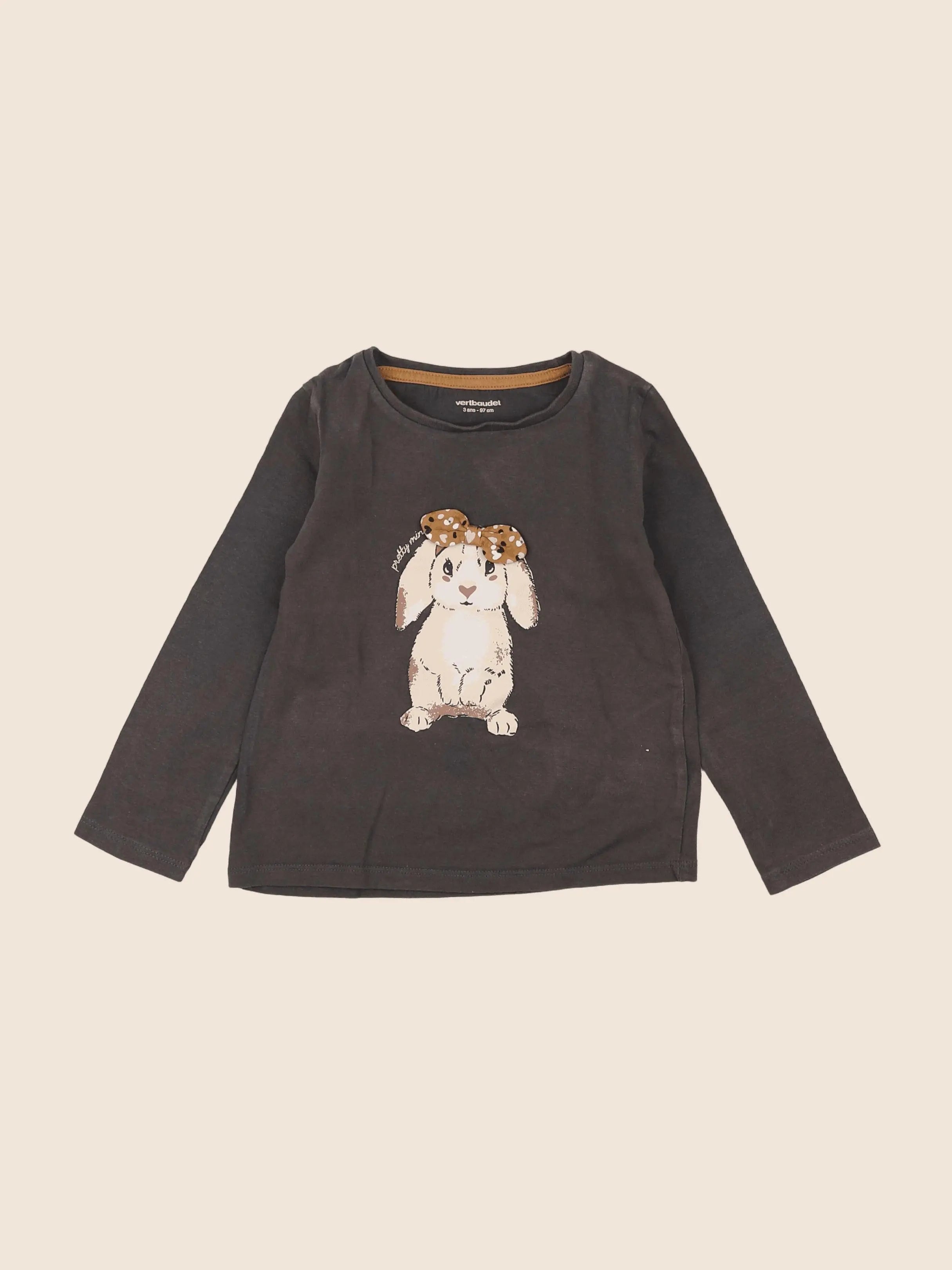 Vertbaudet - tee-shirt gris - 3 ans