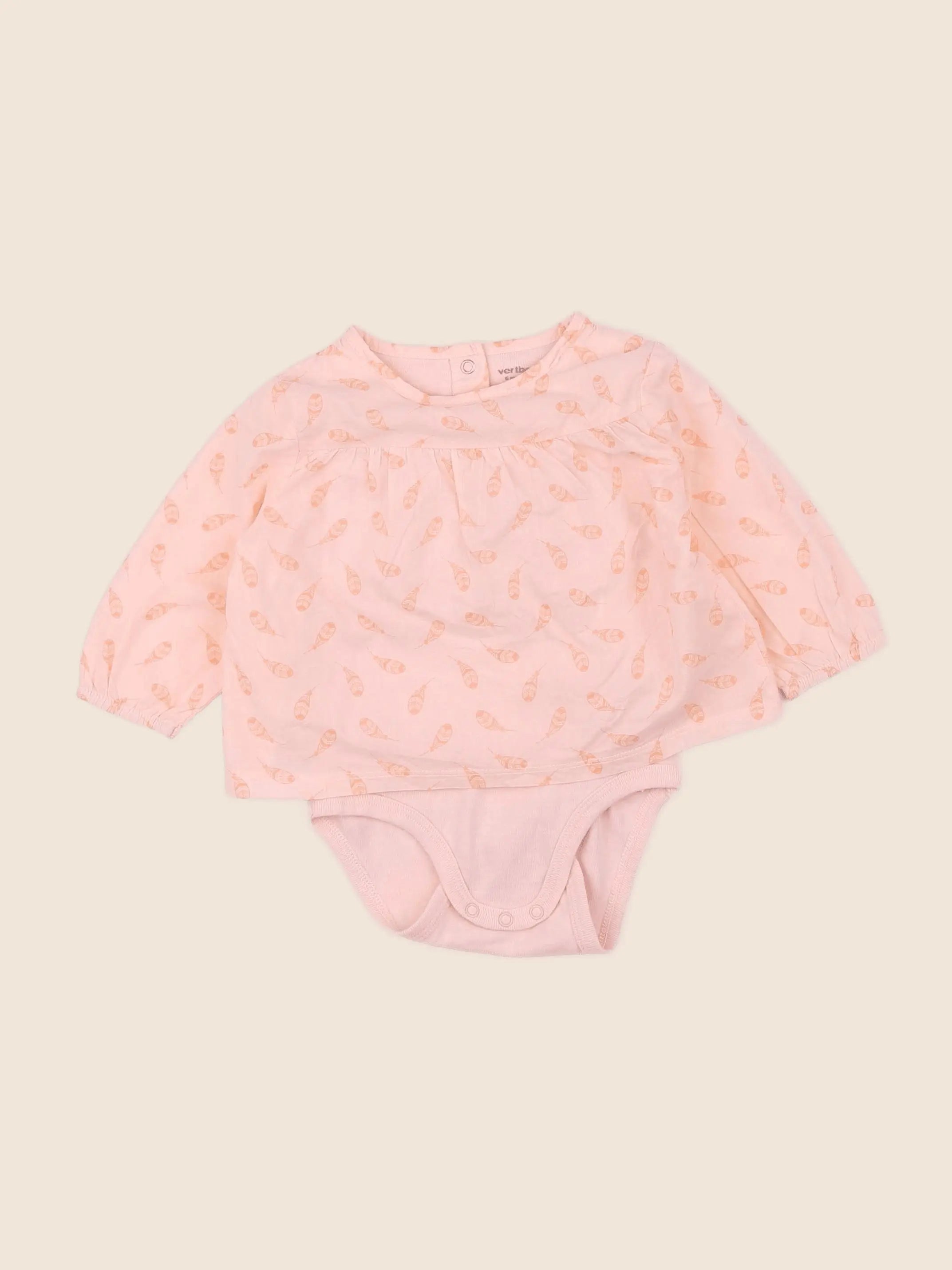 Vertbaudet - body blouse rose - 6 mois