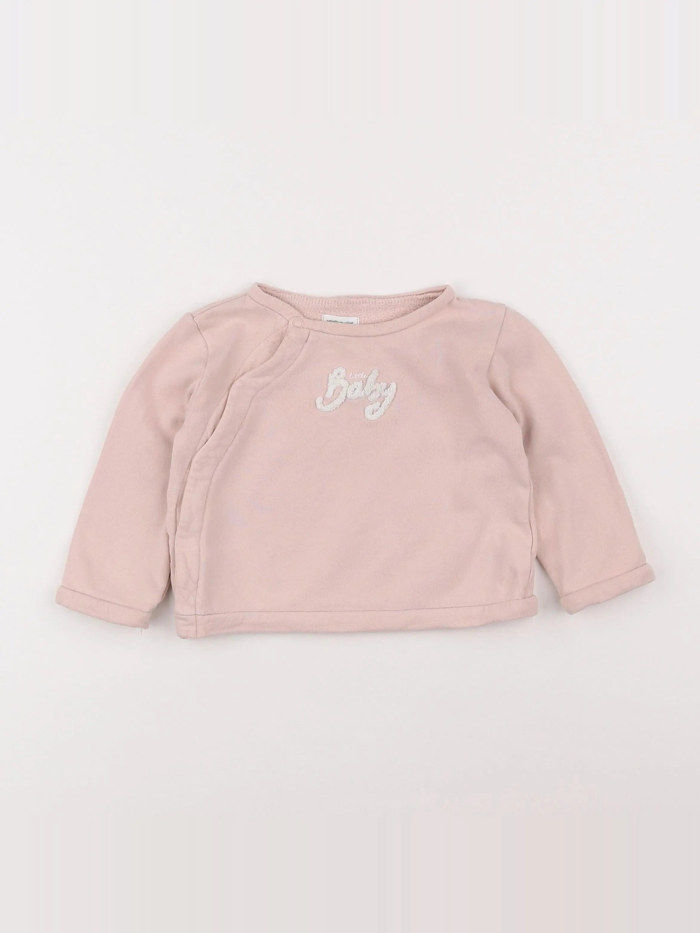 Vertbaudet - sweat rose - 12 mois