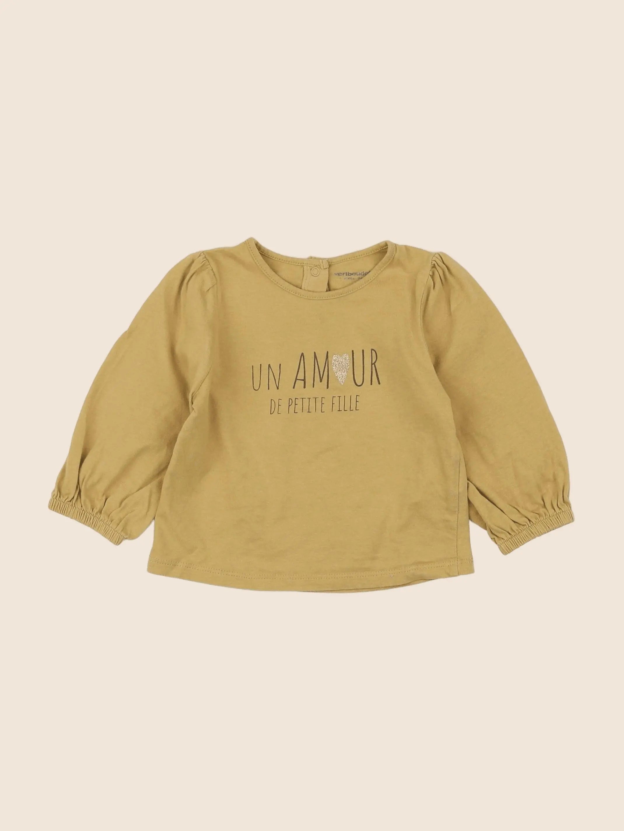 Vertbaudet - tee-shirt jaune - 9/12 mois