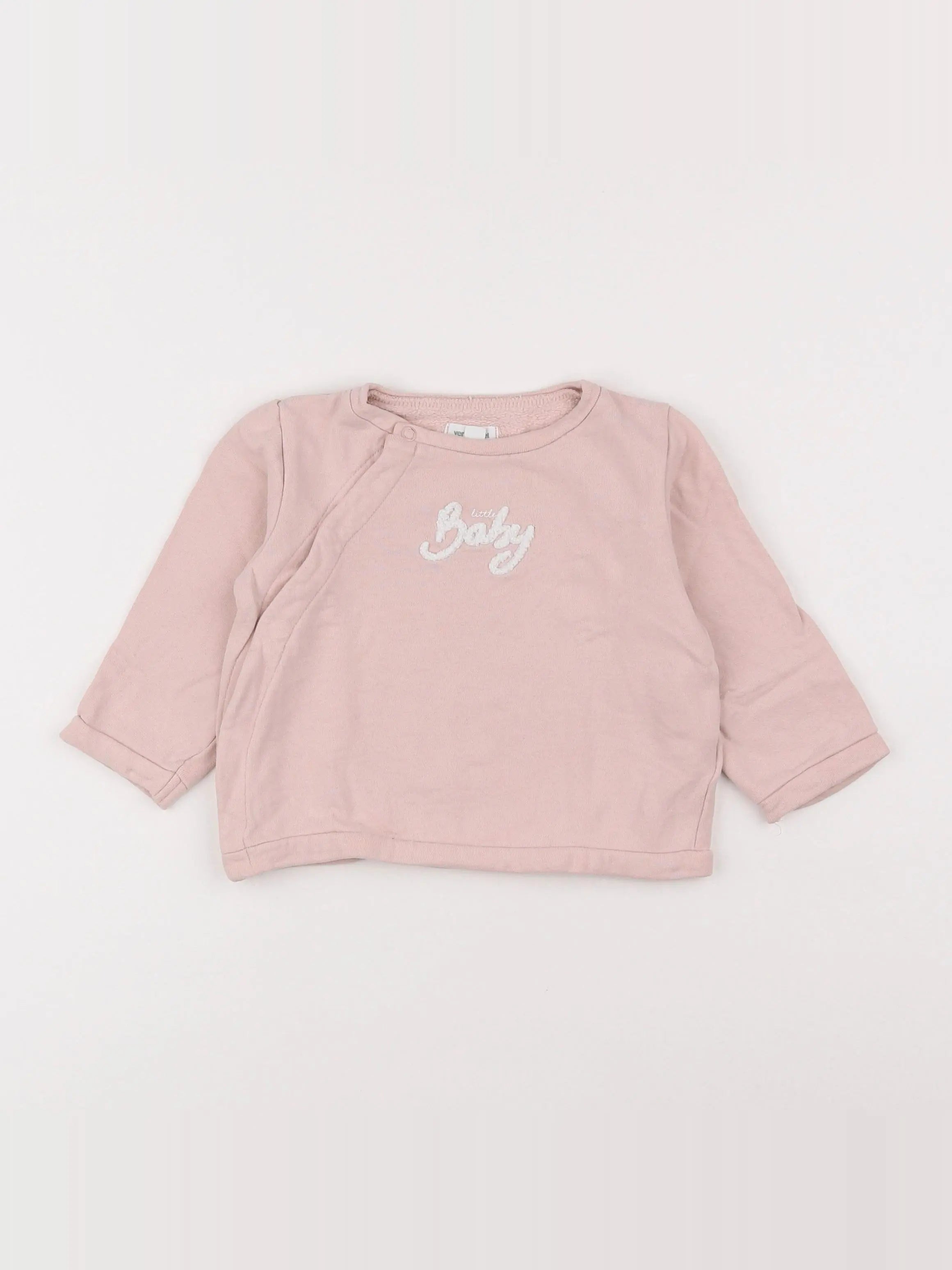 Vertbaudet - sweat rose - 12 mois