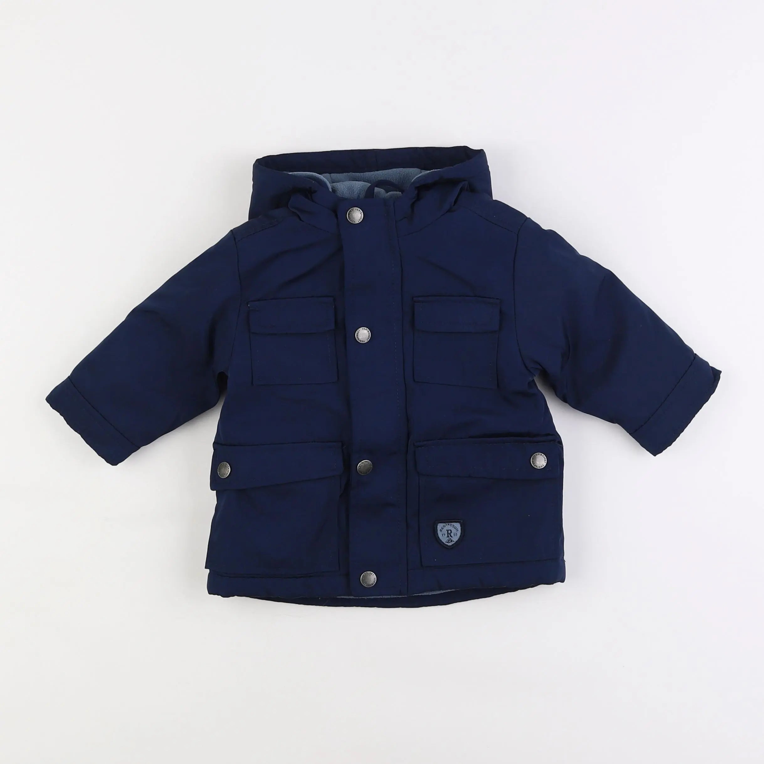 Vertbaudet - manteau doublure amovible bleu - 6 mois