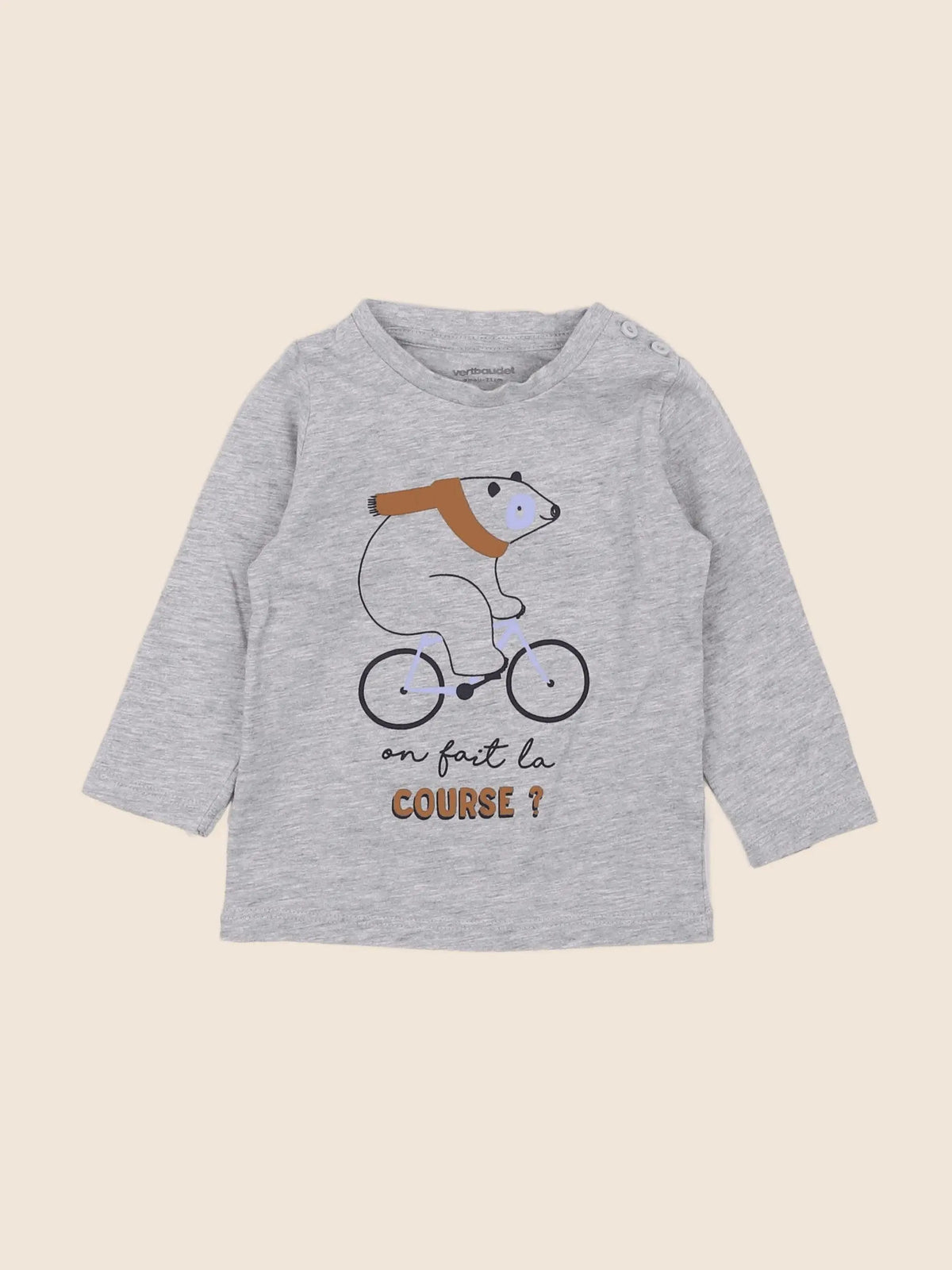 Vertbaudet - tee-shirt gris - 9 mois