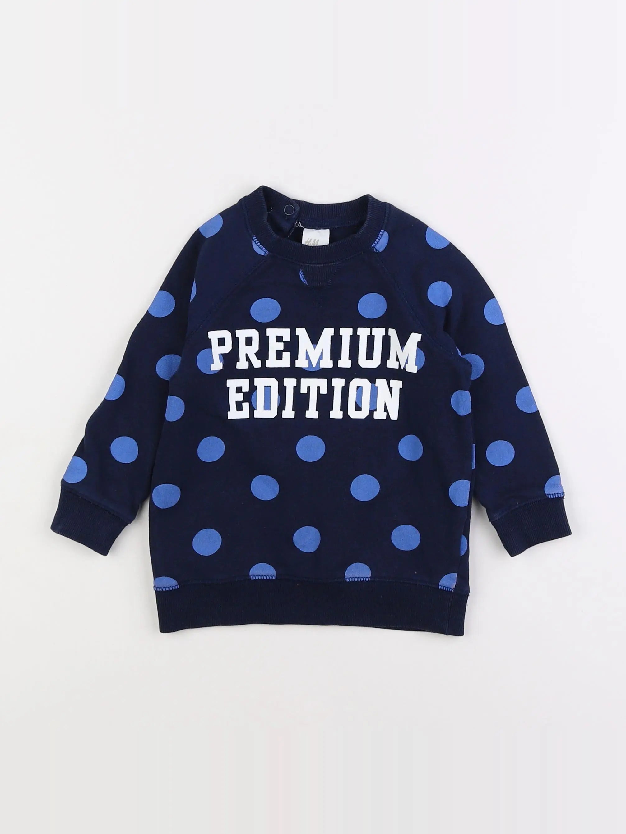 H&M - sweat bleu - 12/18 mois
