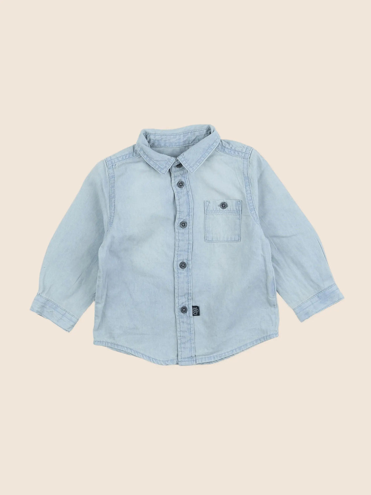 Vertbaudet - chemise bleu - 12 mois