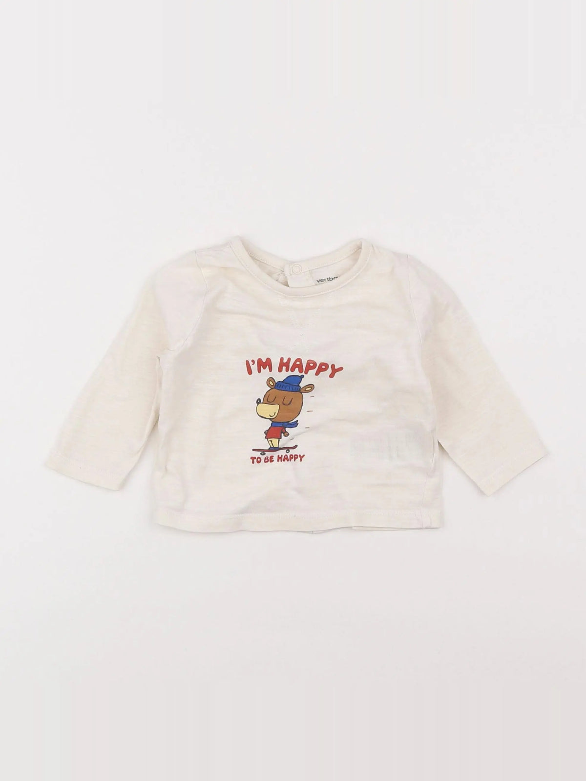 Vertbaudet - tee-shirt blanc - 3 mois