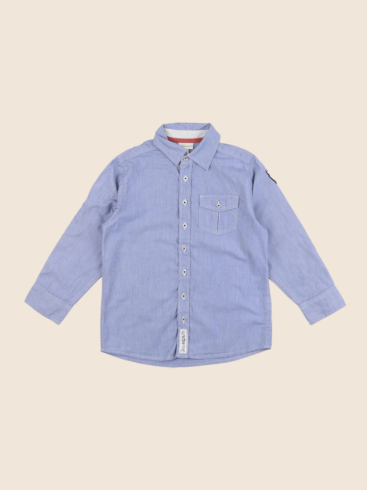 Vertbaudet - chemise imprimé au dos bleu - 6 ans