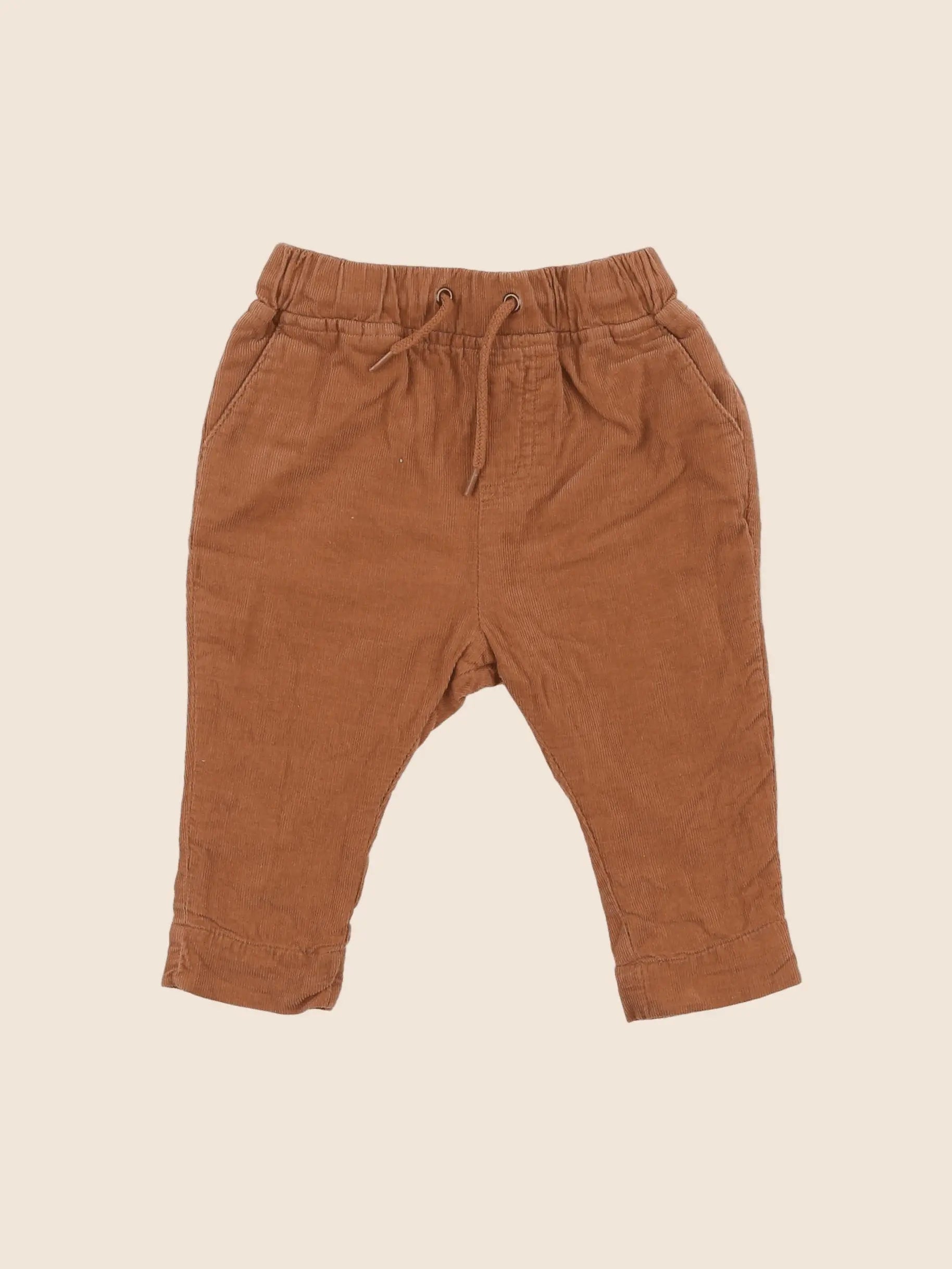 Vertbaudet - pantalon doublé marron - 6 mois
