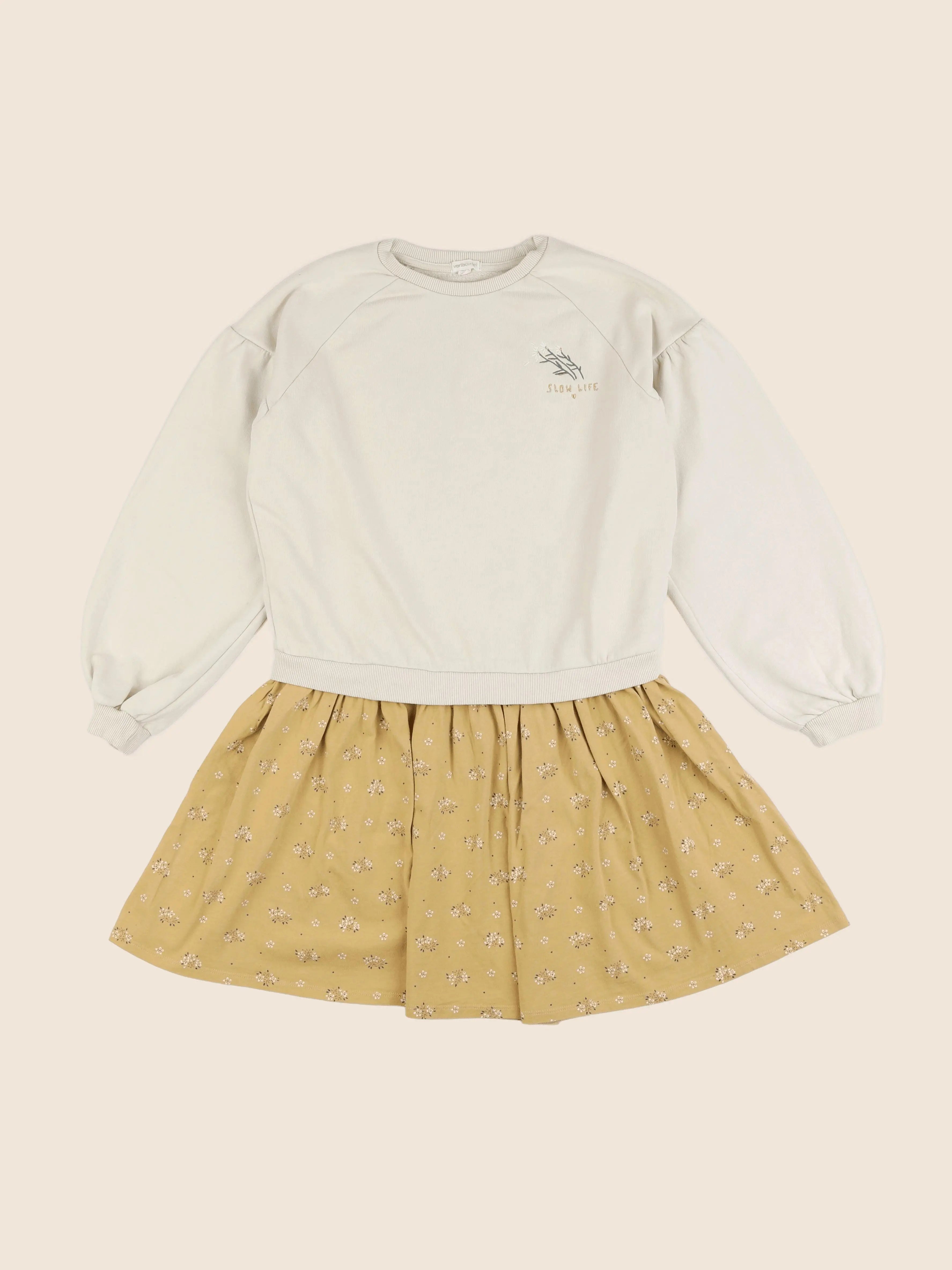 Vertbaudet - robe beige, jaune - 12 ans
