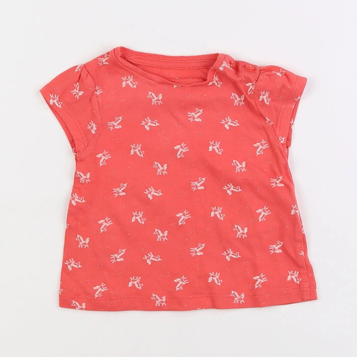 Vertbaudet - tee-shirt rouge - 6 mois