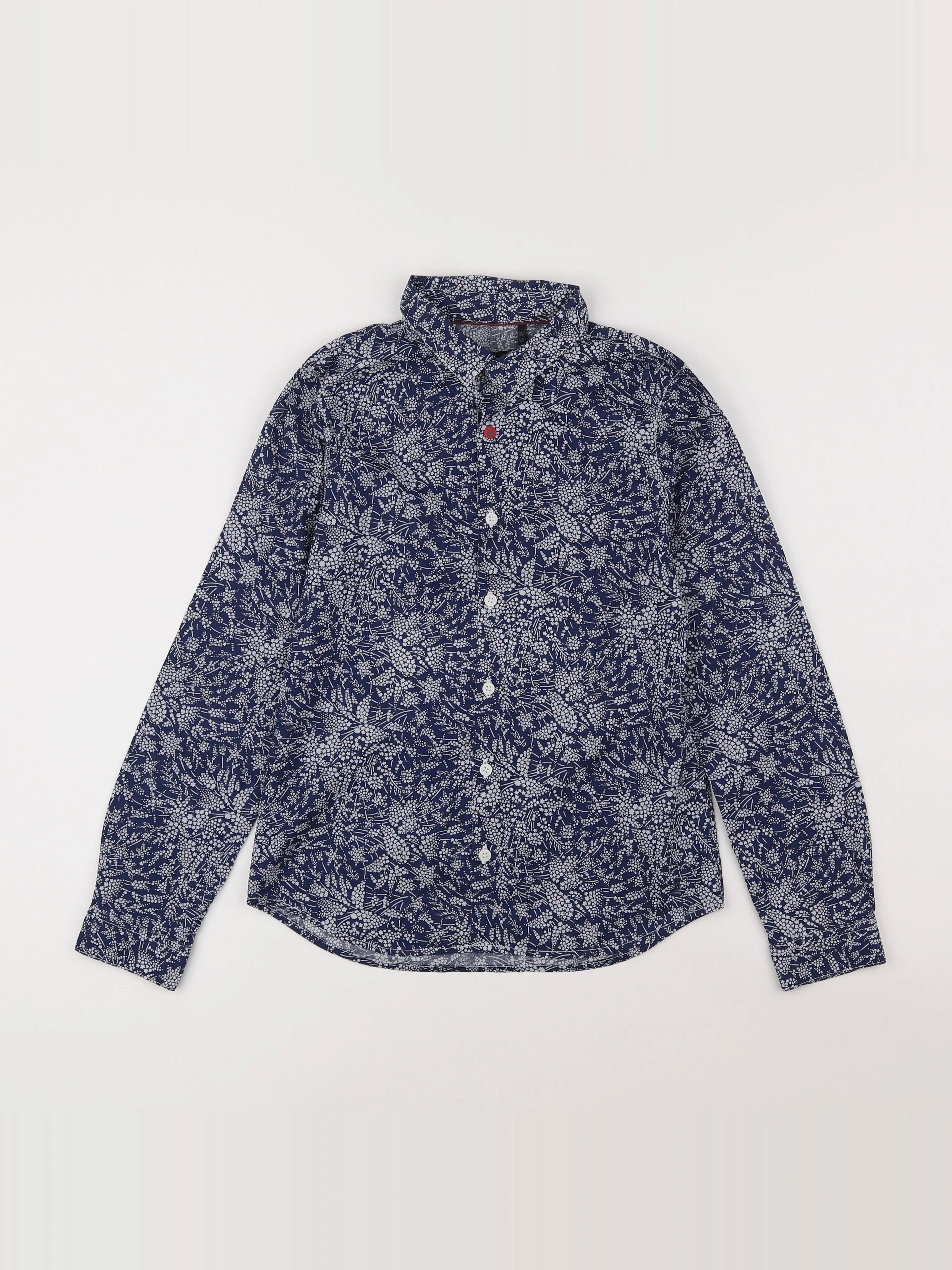 IKKS - chemise bleu, blanc - 10 ans