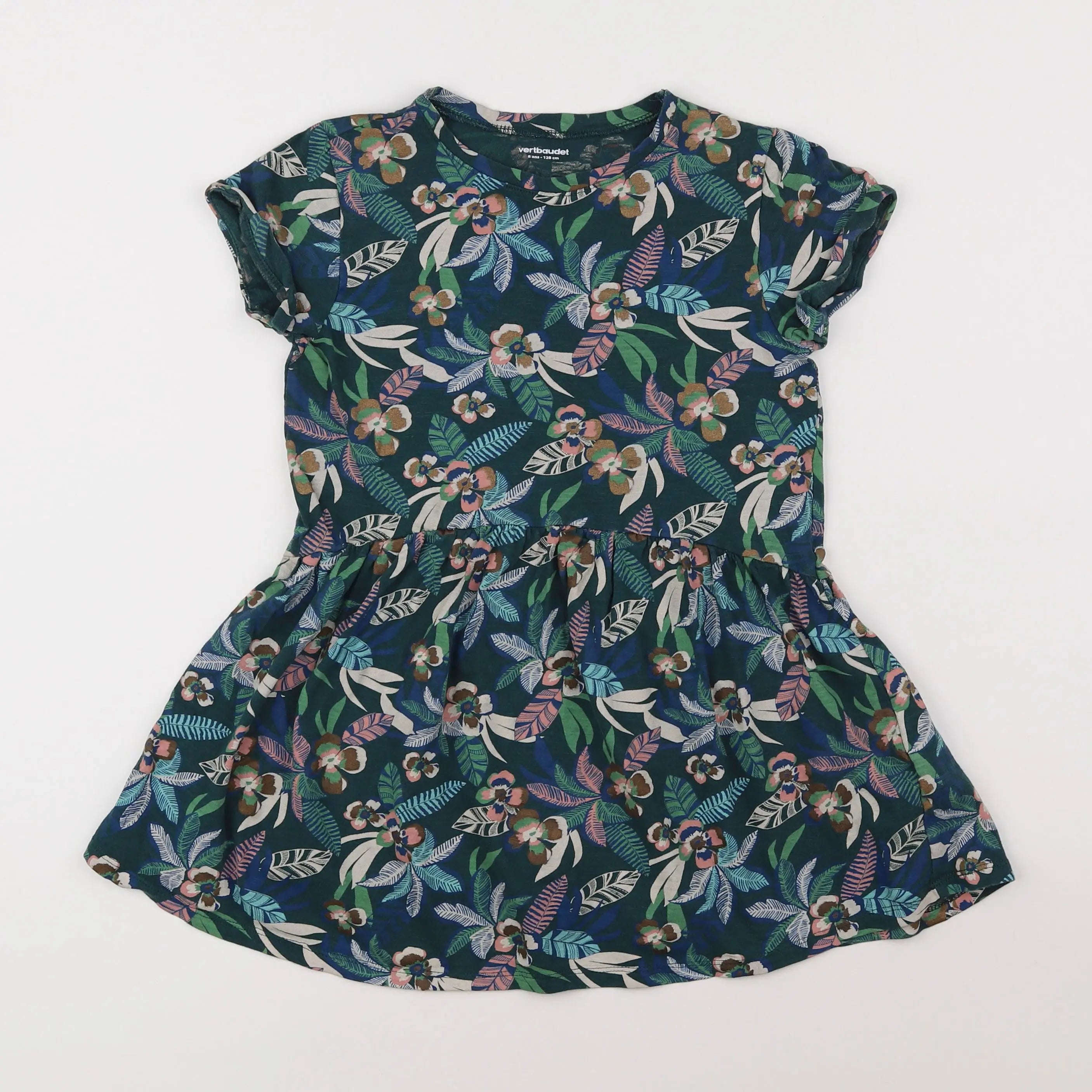 Vertbaudet - robe vert - 8 ans