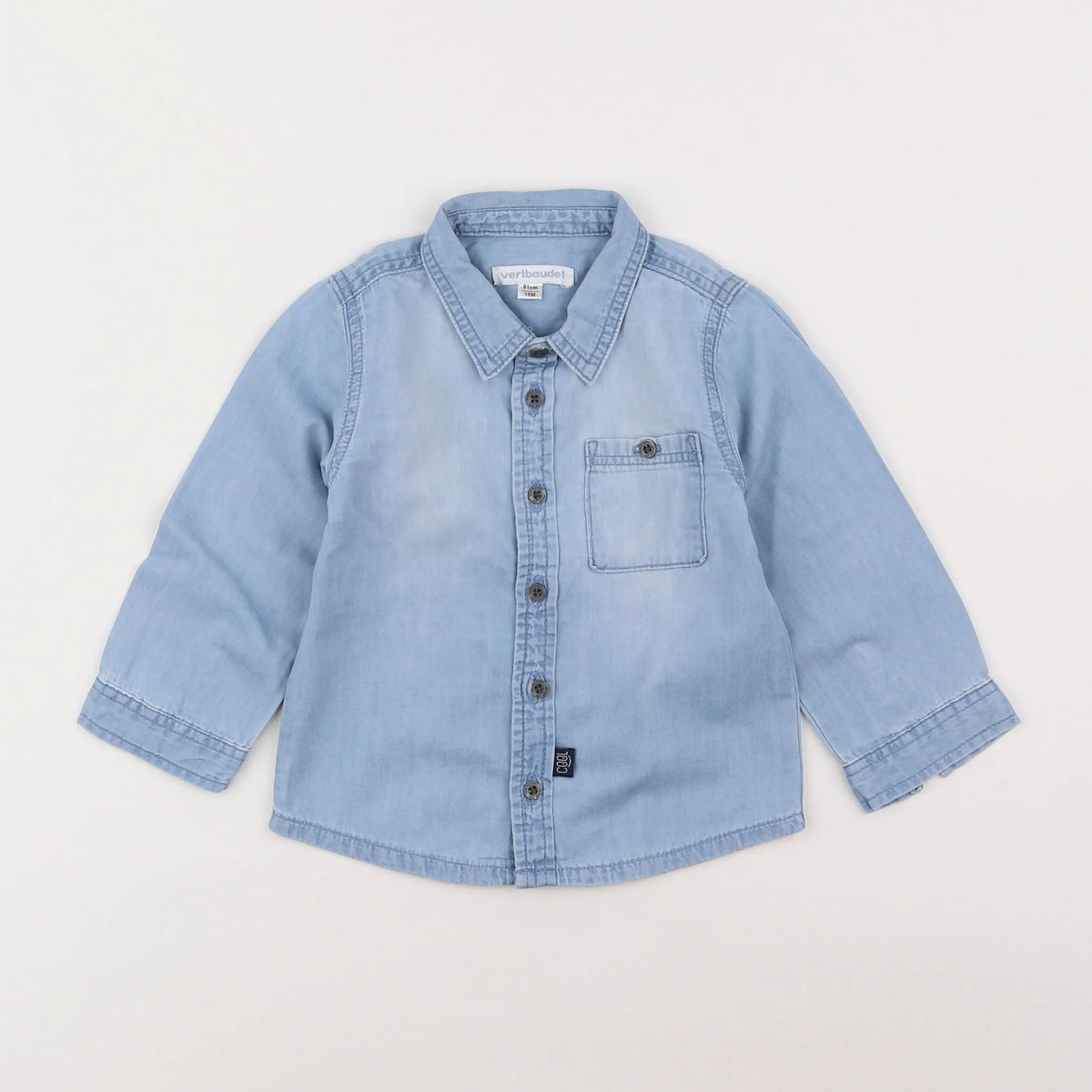 Vertbaudet - chemise bleu - 18 mois