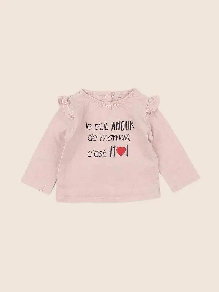 Vertbaudet - tee-shirt rose - 3 mois