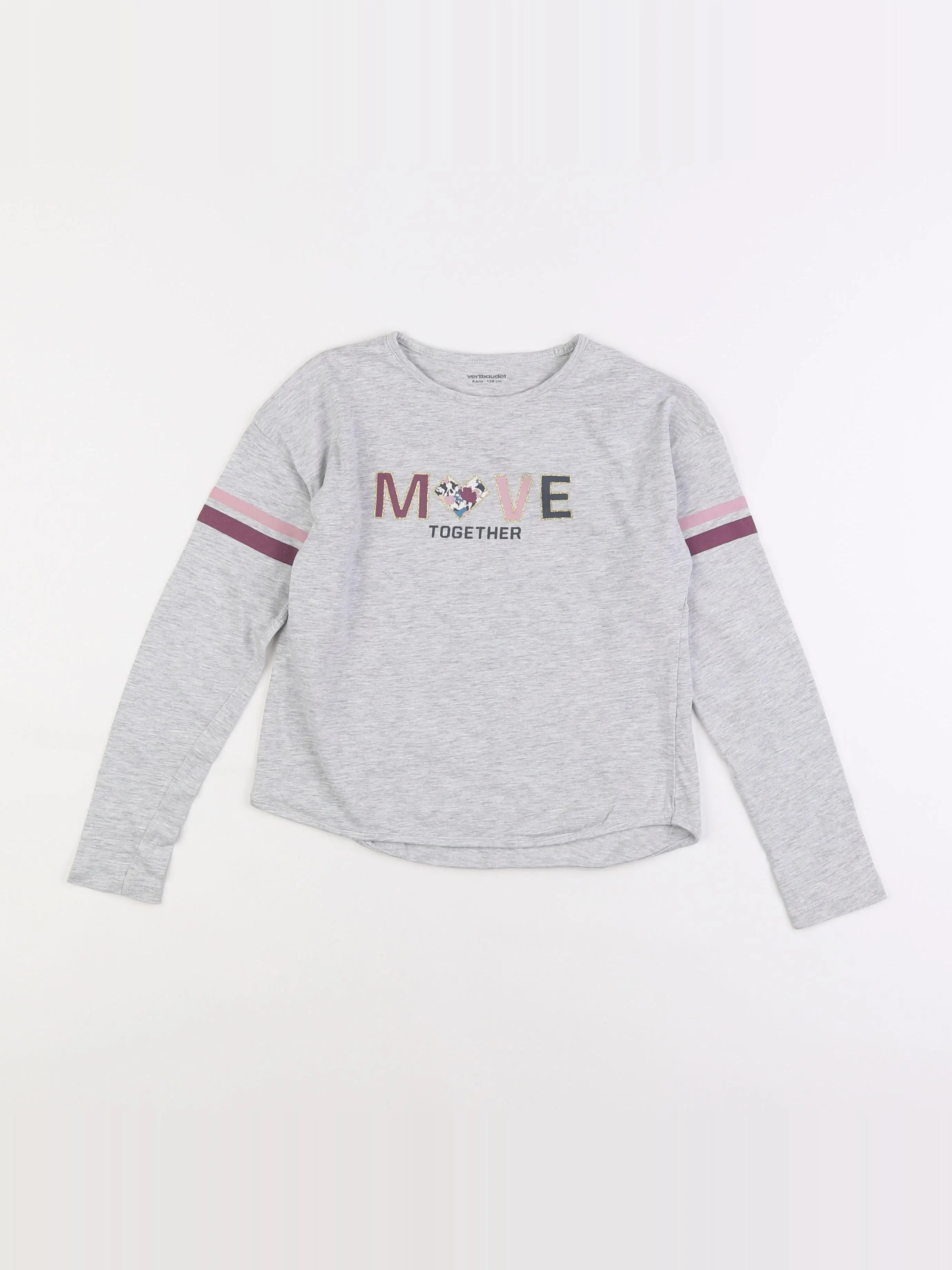 Vertbaudet - tee-shirt gris - 8 ans