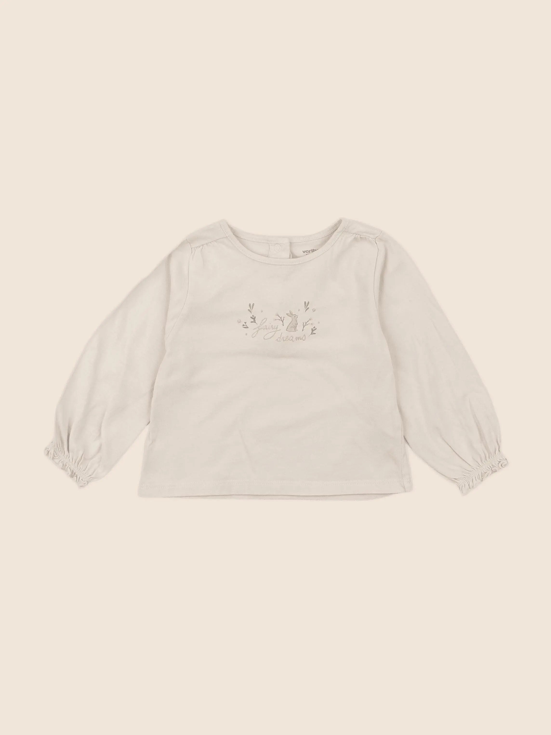 Vertbaudet - tee-shirt beige - 12 mois