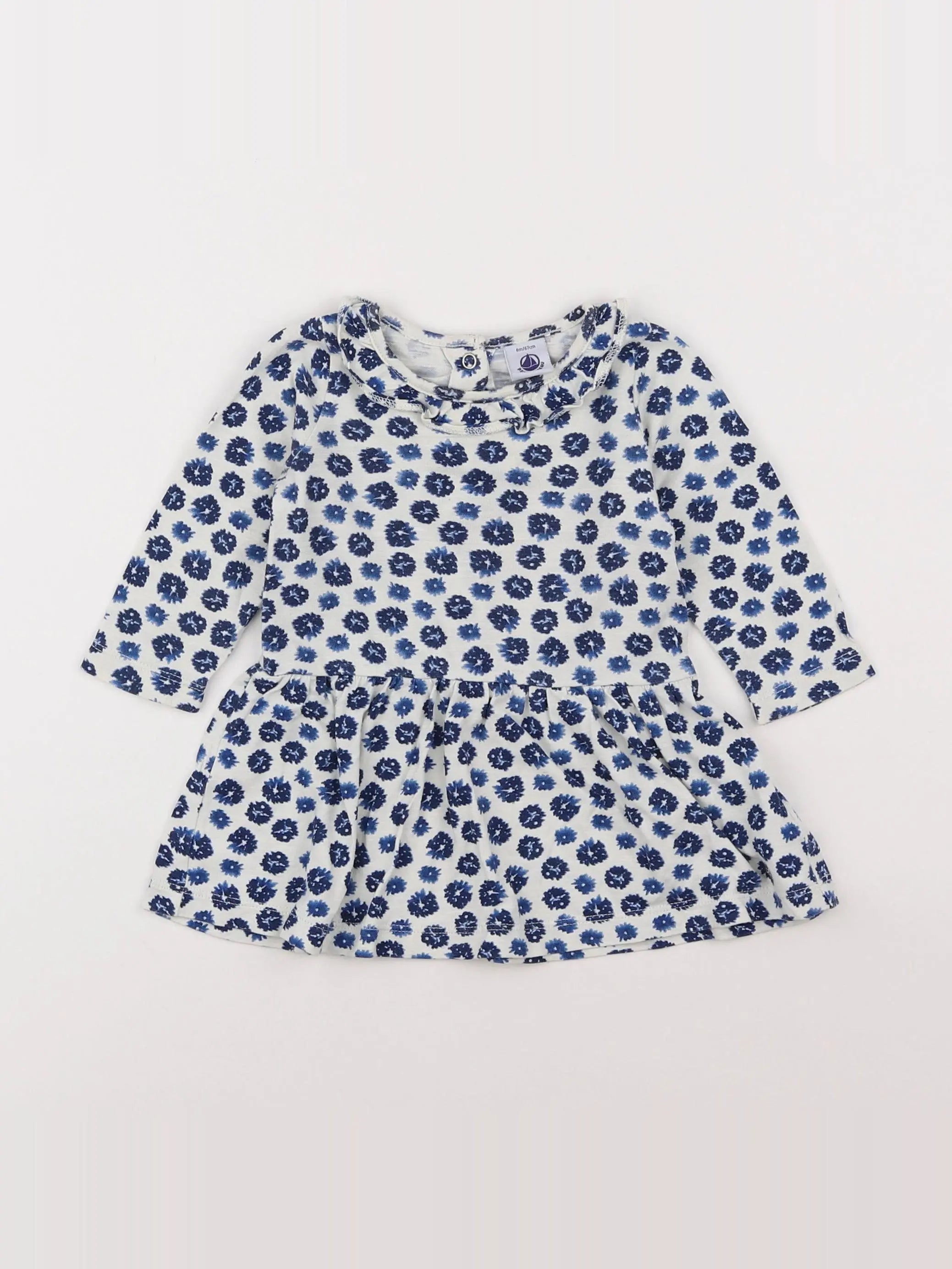 Petit Bateau - robe bleu - 6 mois