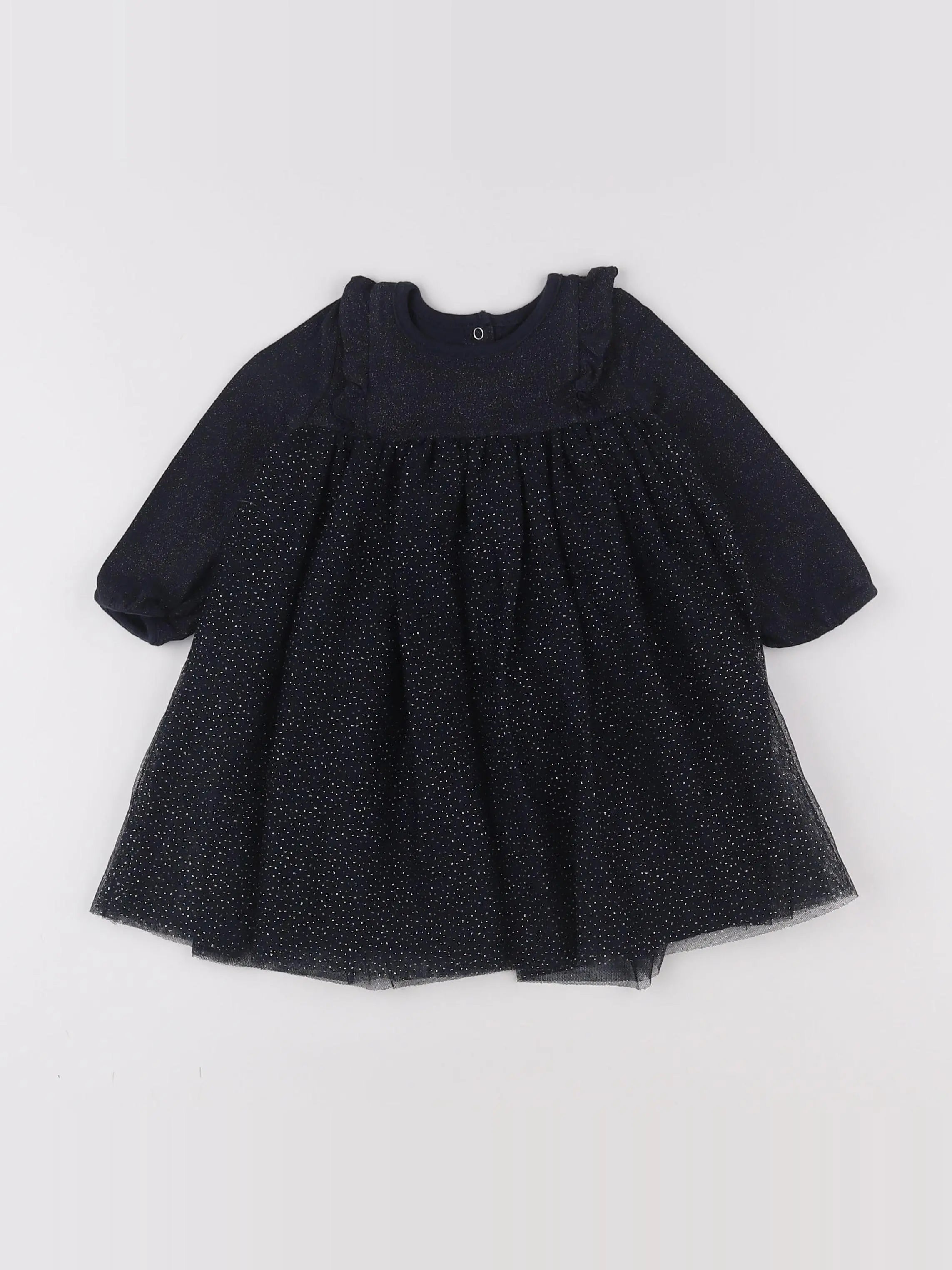 Petit Bateau - robe bleu, or - 12 mois