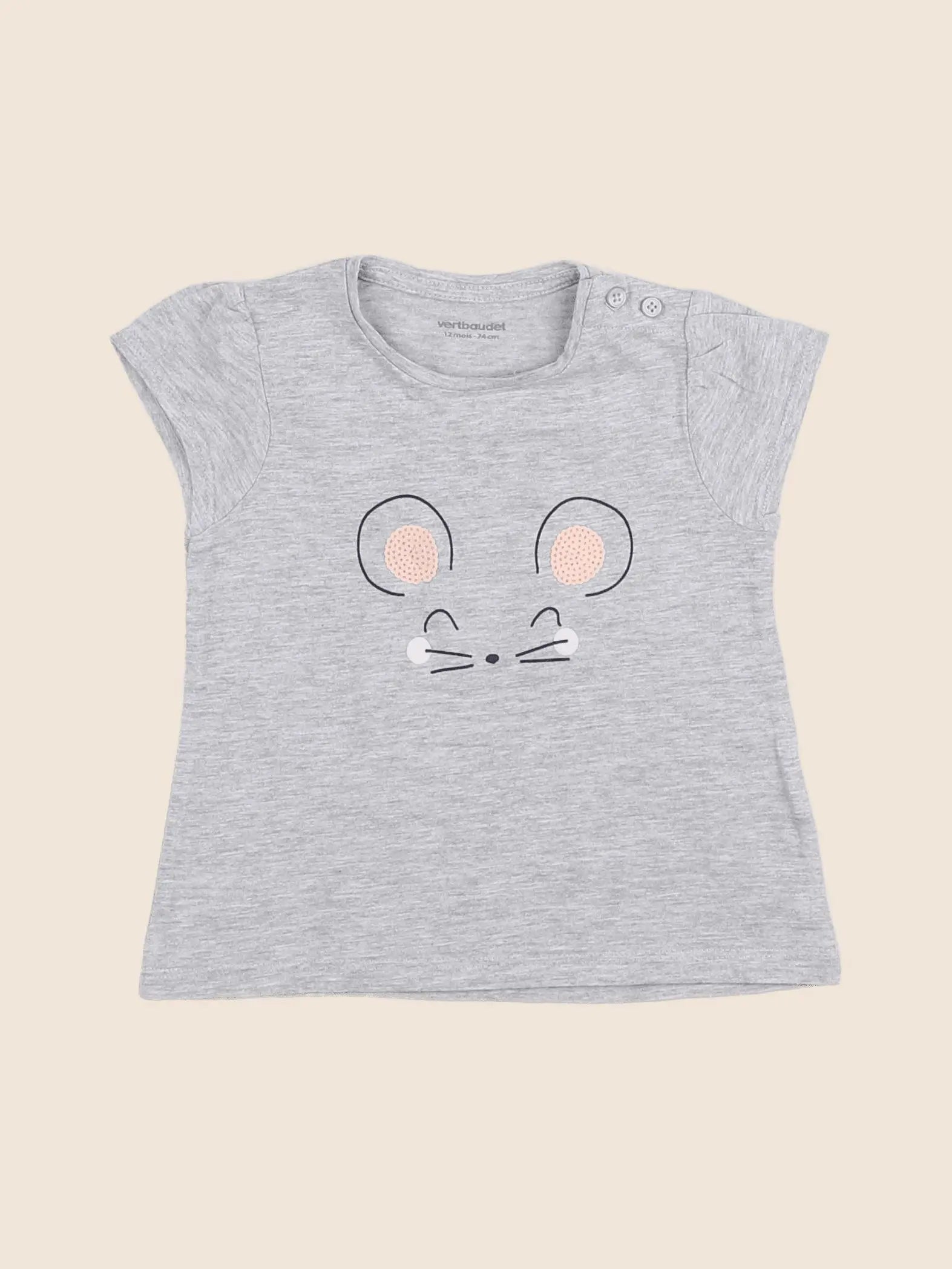 Vertbaudet - tee-shirt gris - 12 mois