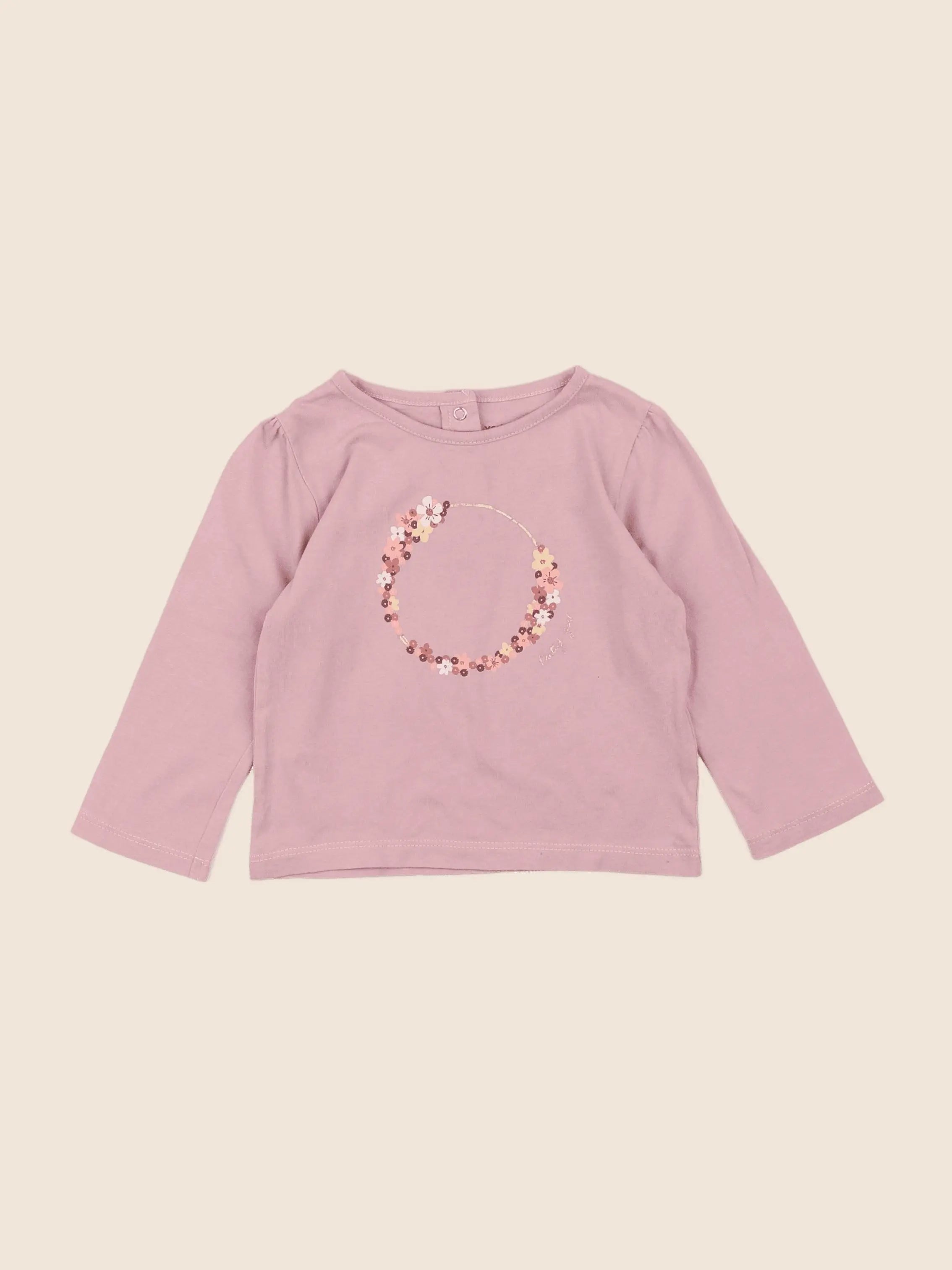 Vertbaudet - tee-shirt rose - 12 mois