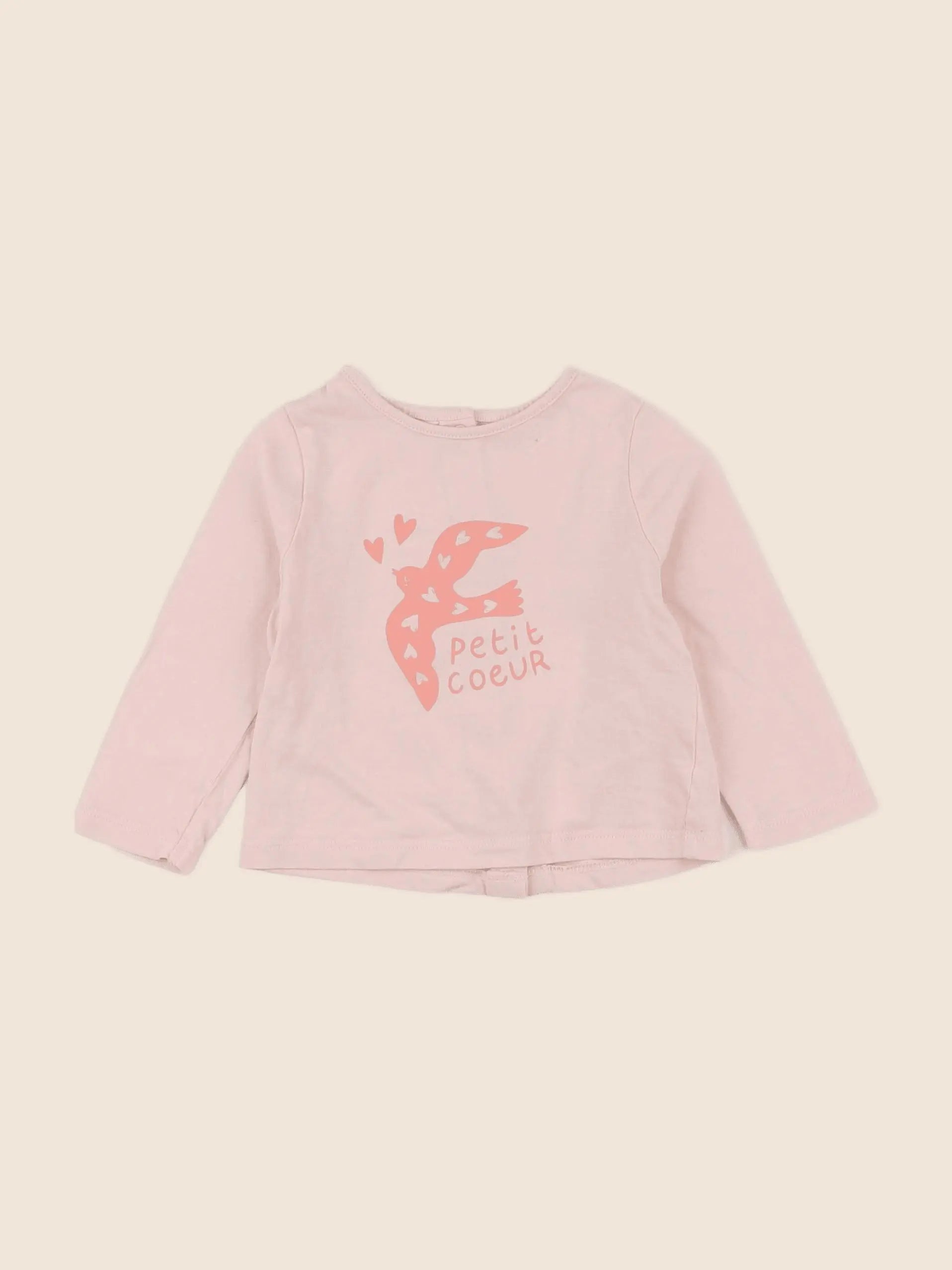 Vertbaudet - tee-shirt rose - 6 mois