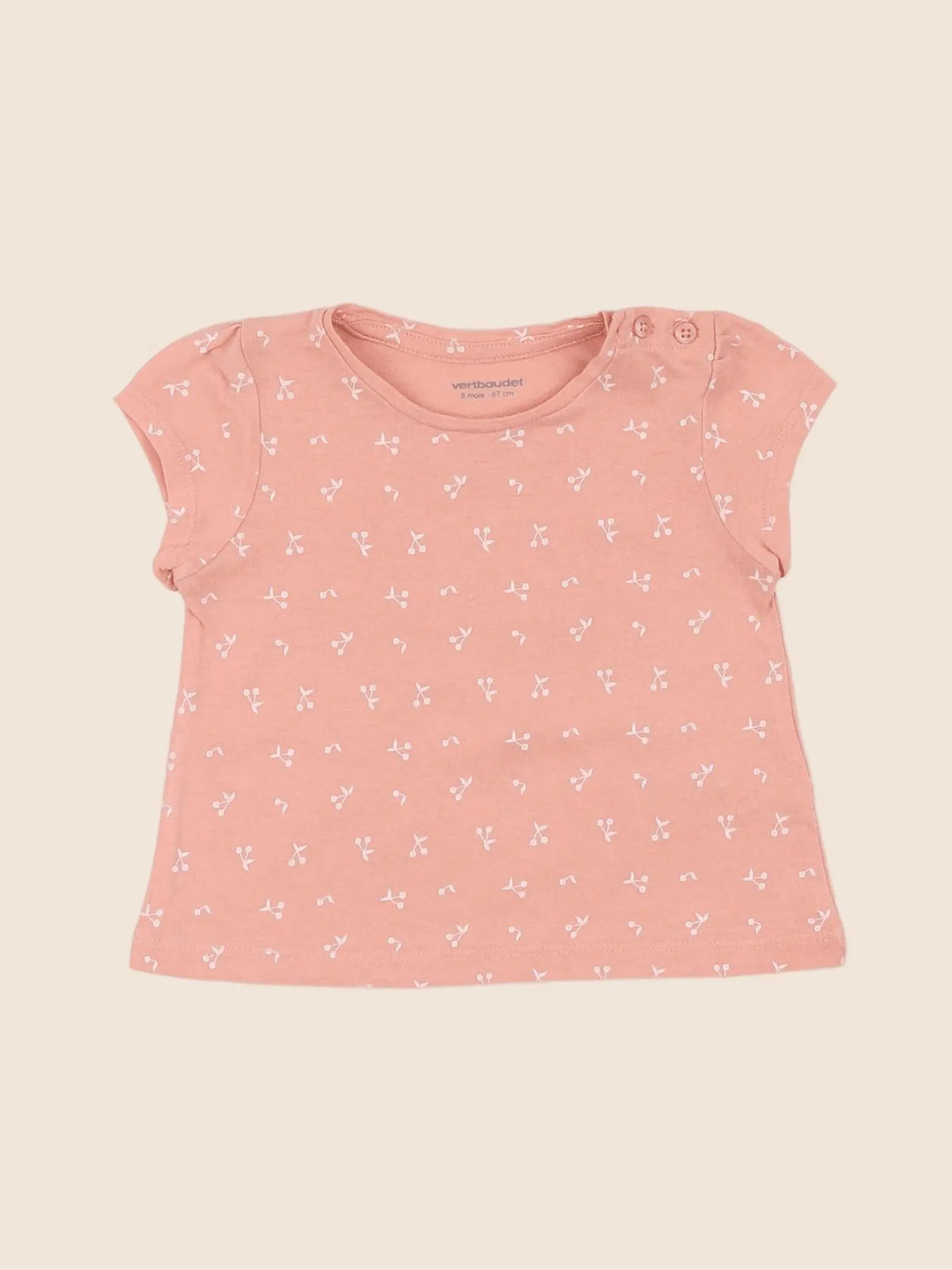 Vertbaudet - tee-shirt rose - 6 mois