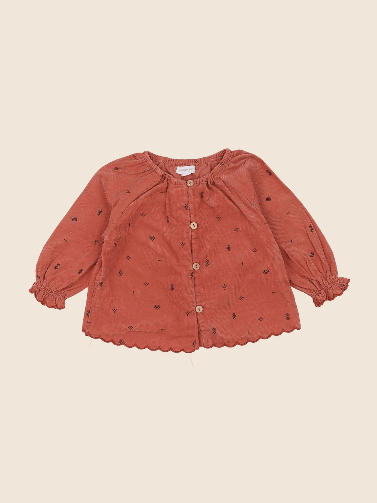 Vertbaudet - chemise orange - 6 mois