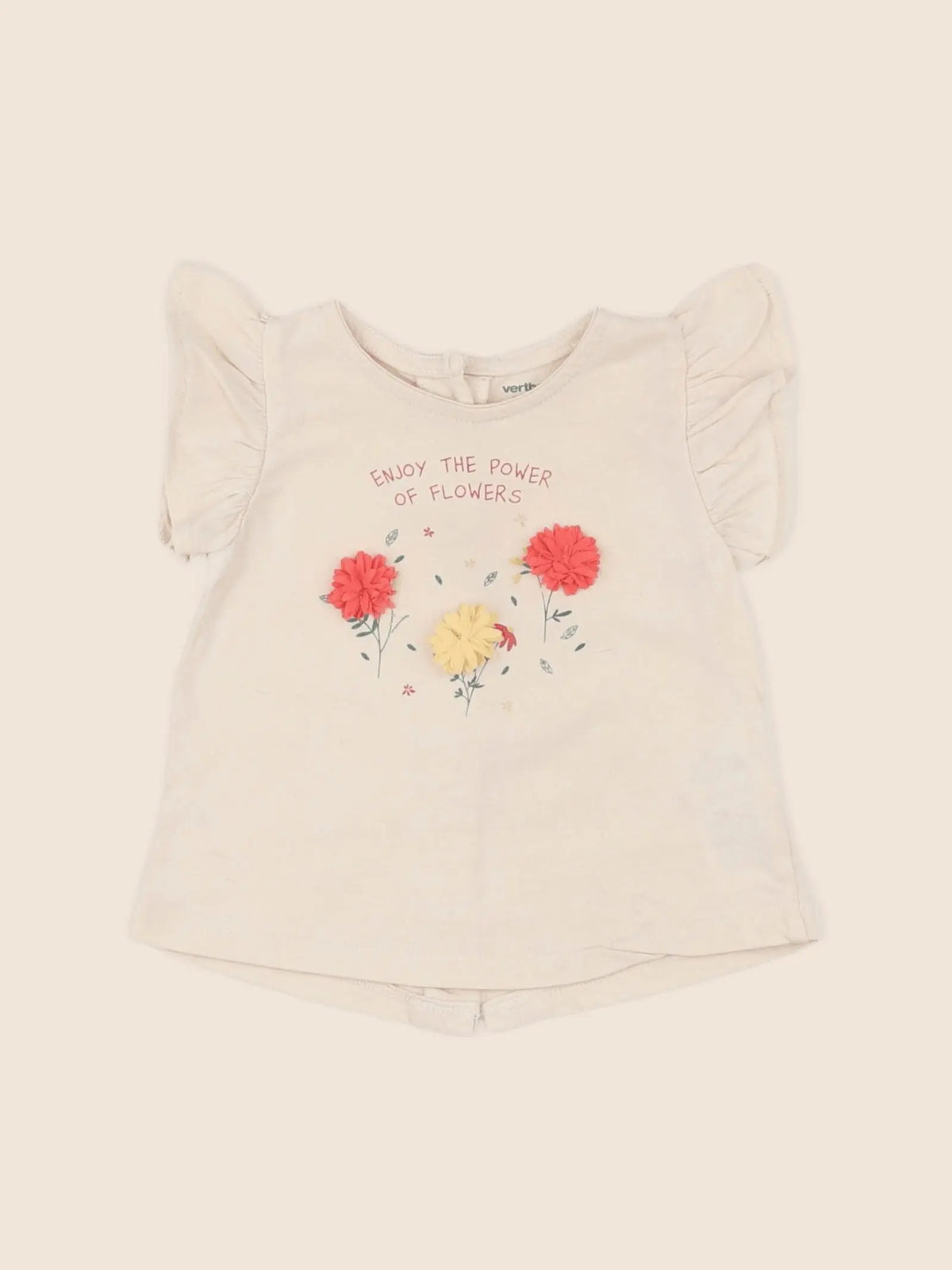 Vertbaudet - tee-shirt beige - 6 mois