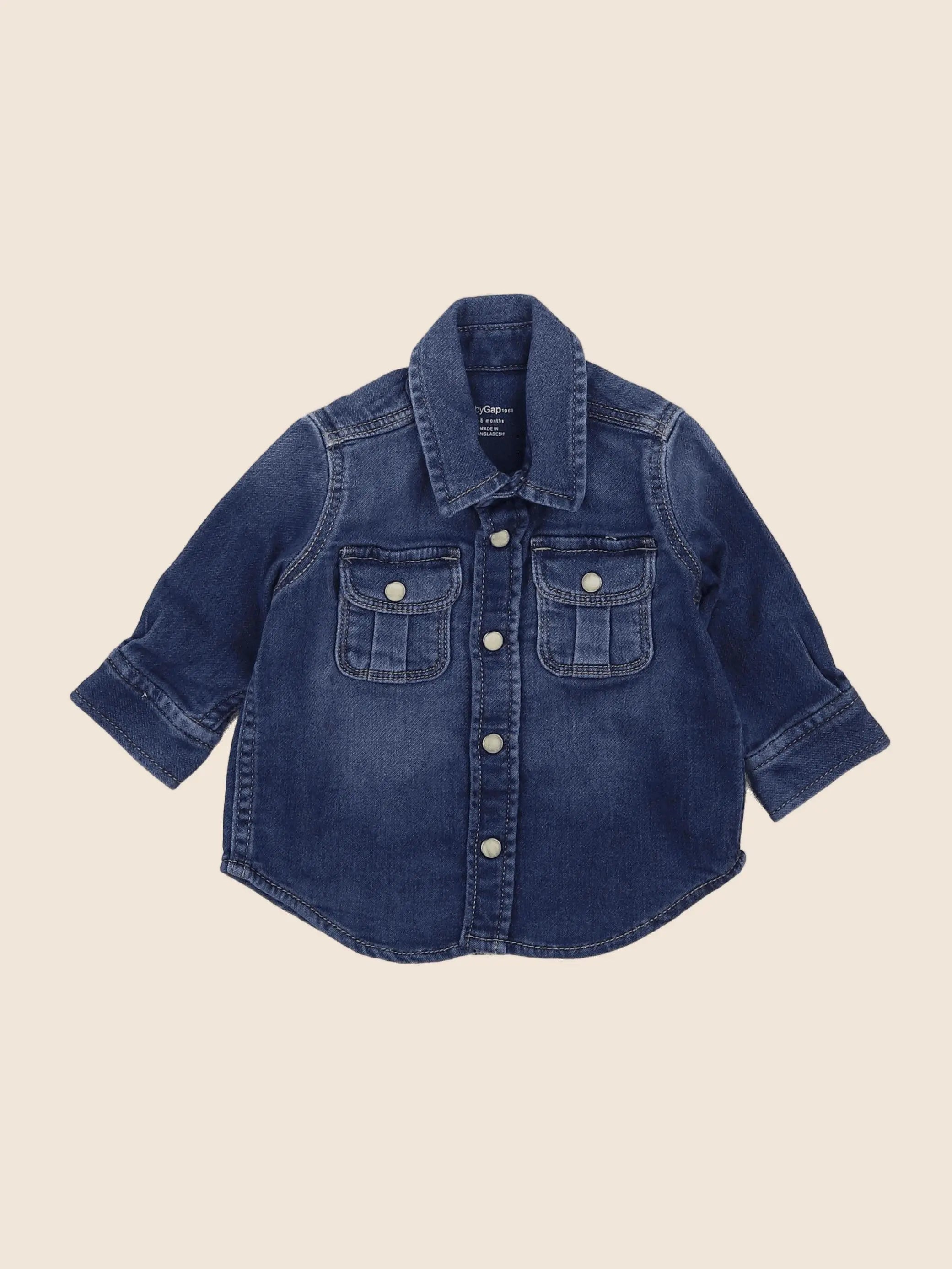 GAP - chemise bleu - 3/6 mois