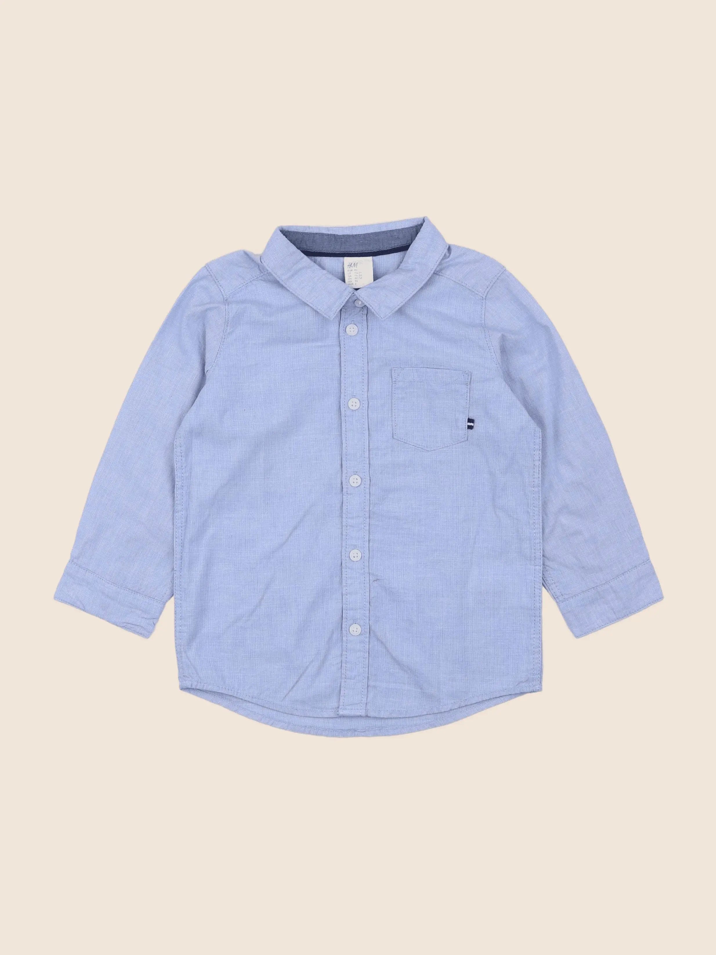 H&M - chemise bleu - 18 mois à 2 ans