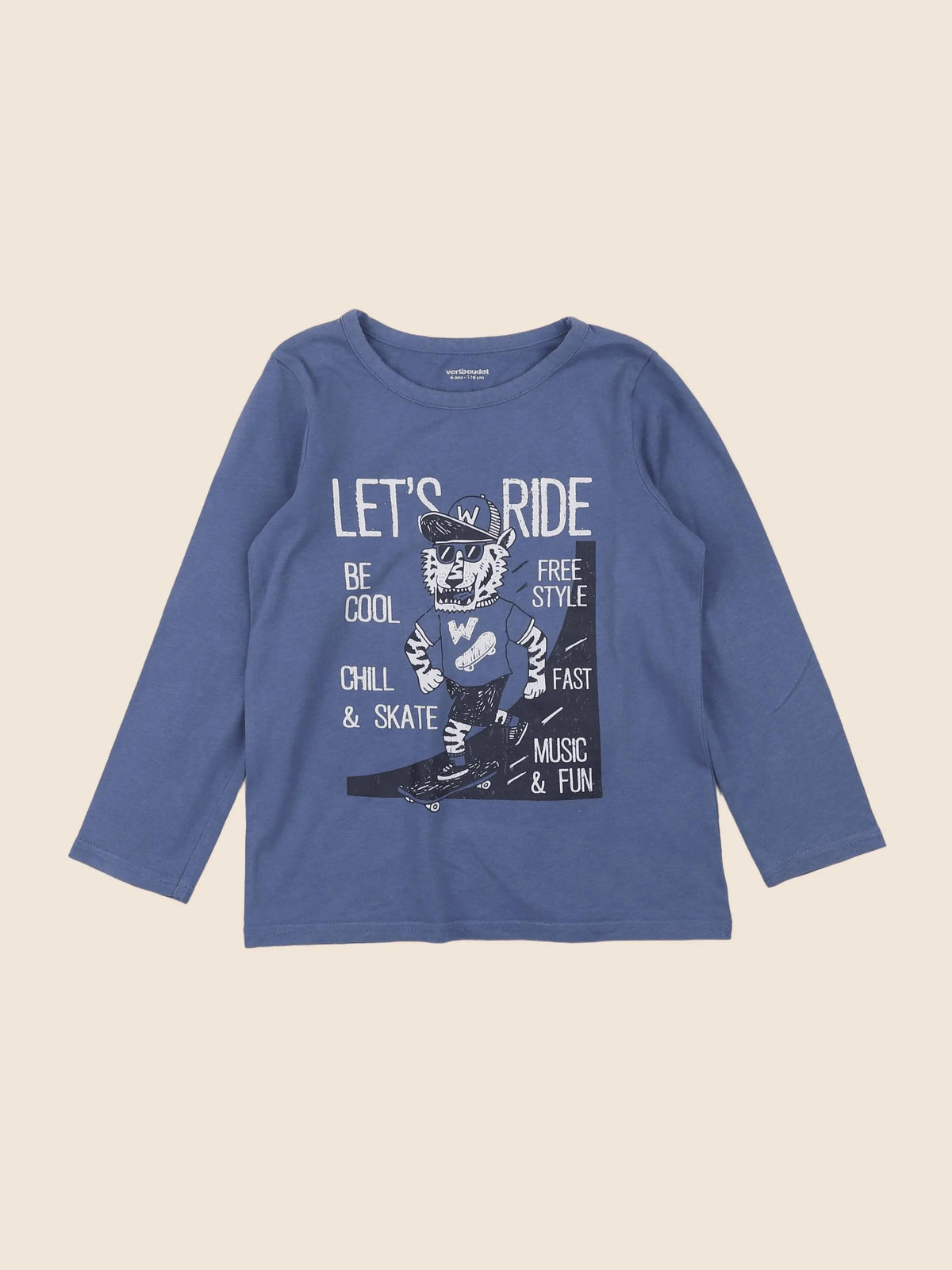 Vertbaudet - tee-shirt bleu - 6 ans