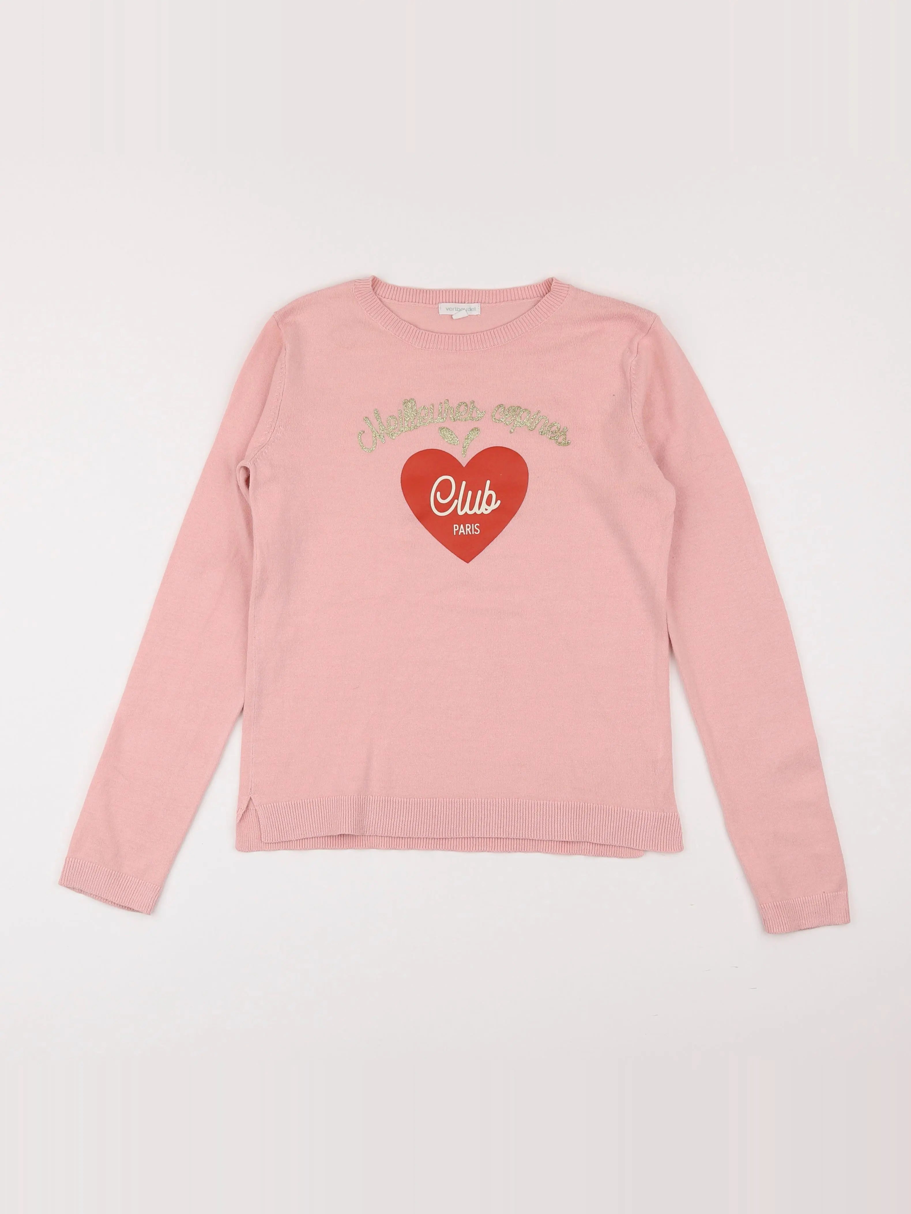 Vertbaudet - pull rose - 10 ans