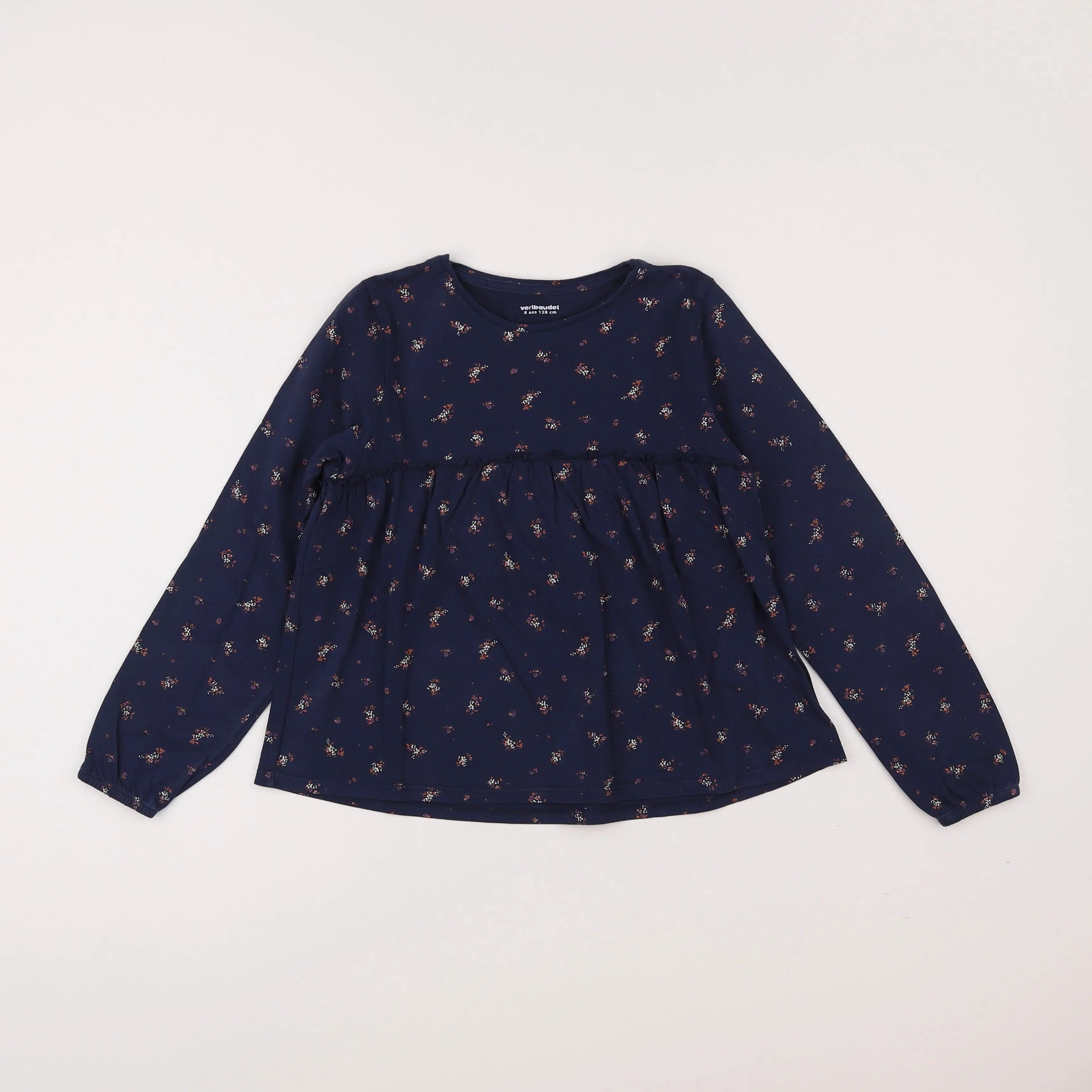 Vertbaudet - tee-shirt bleu - 8 ans
