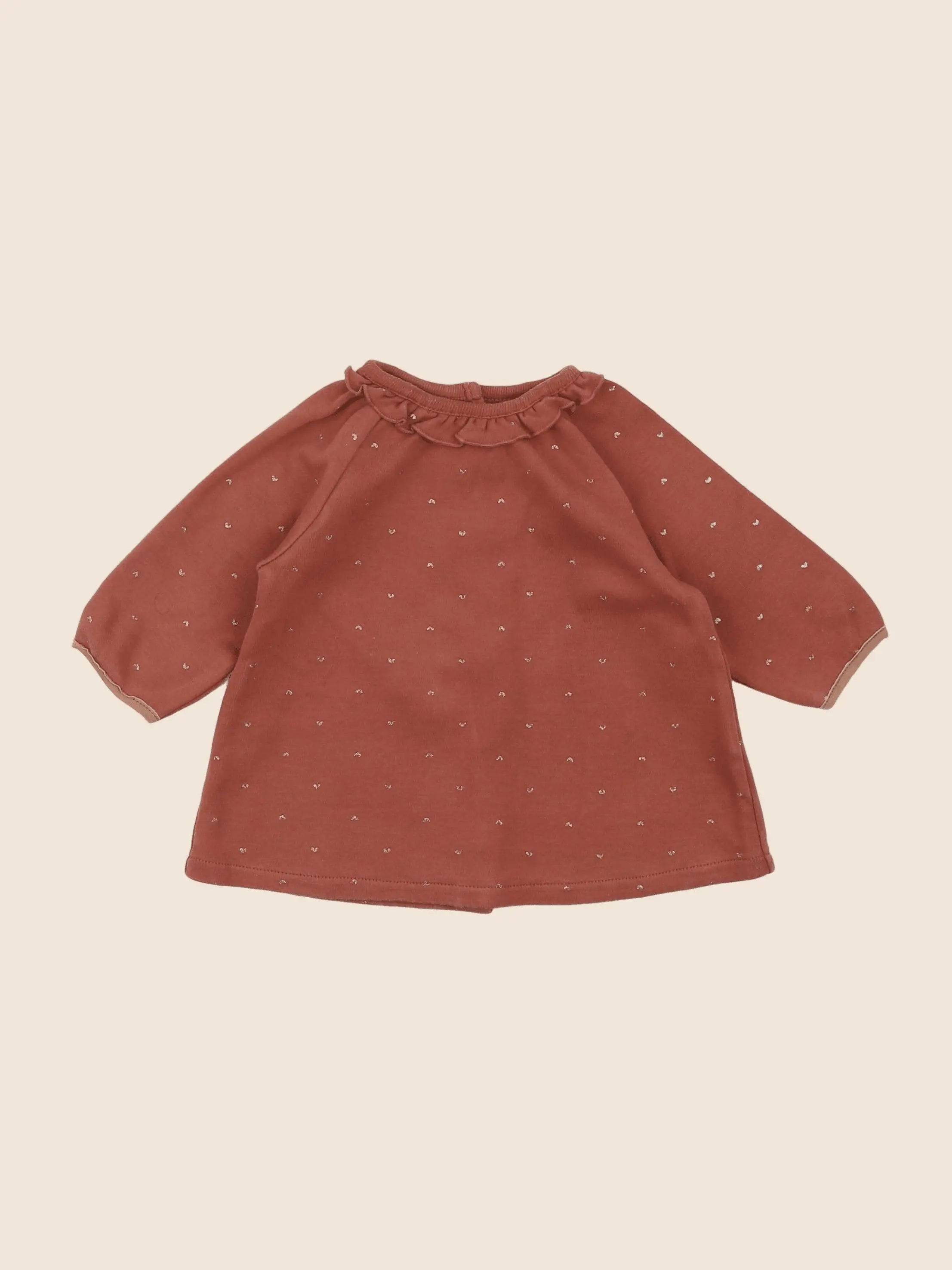 Vertbaudet - robe rose, or - 3 mois