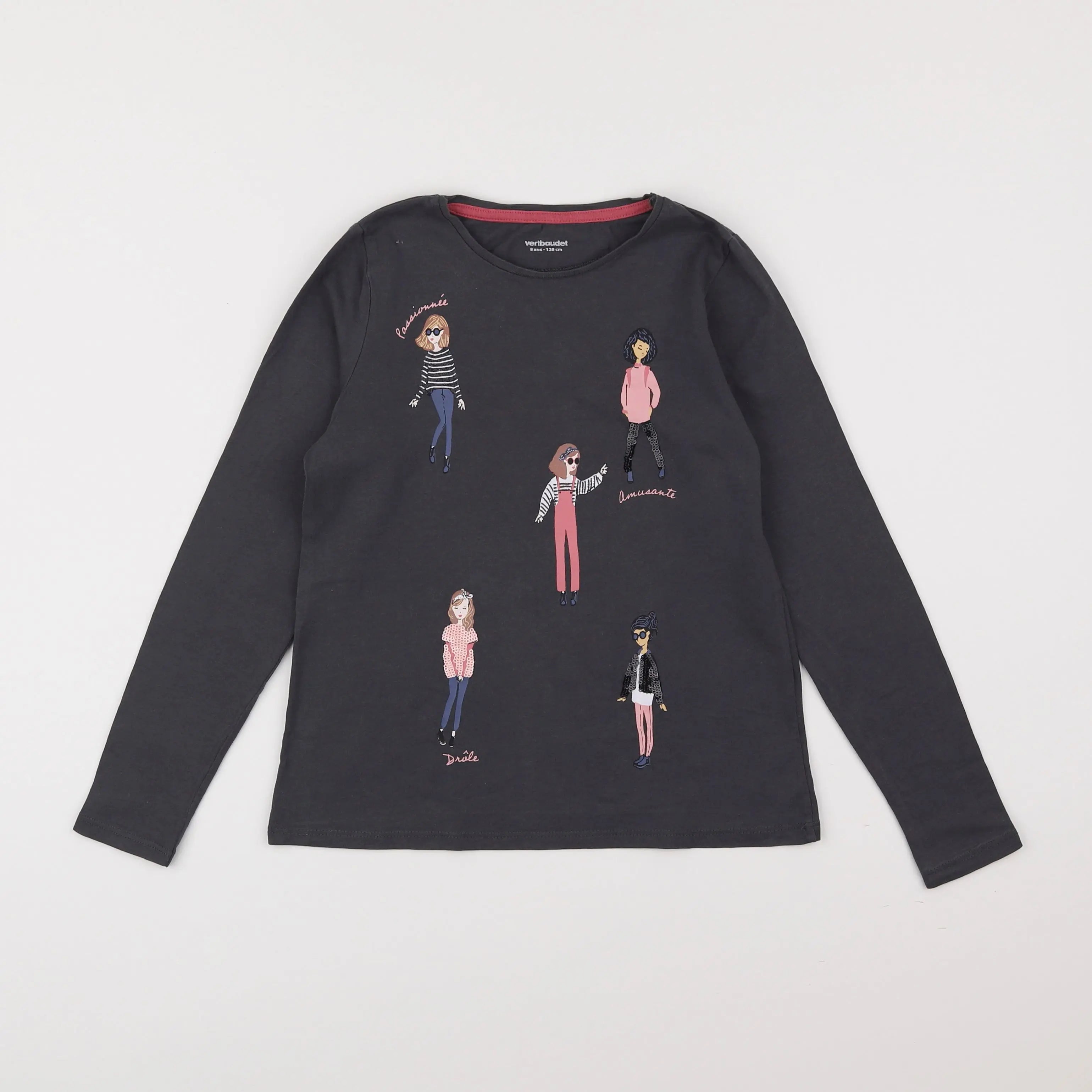 Vertbaudet - tee-shirt gris - 8 ans