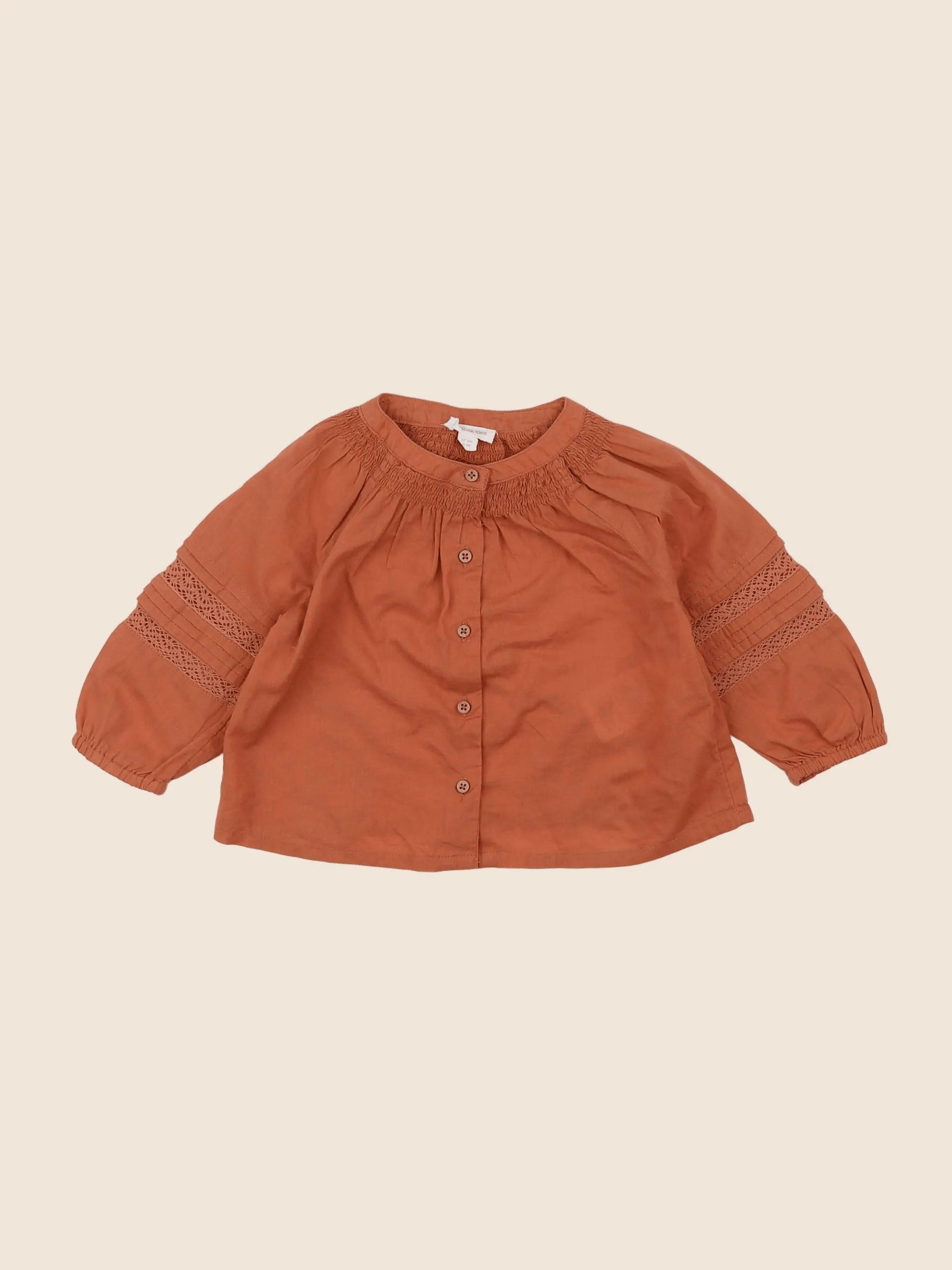 Vertbaudet - chemise marron - 6 mois