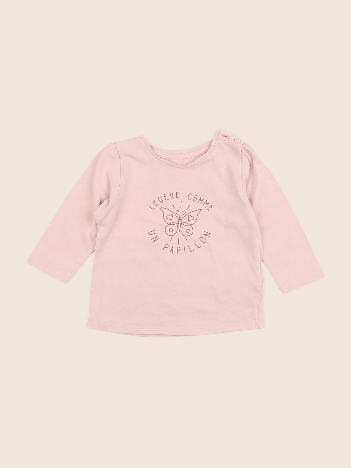 Vertbaudet - tee-shirt rose - 6 mois