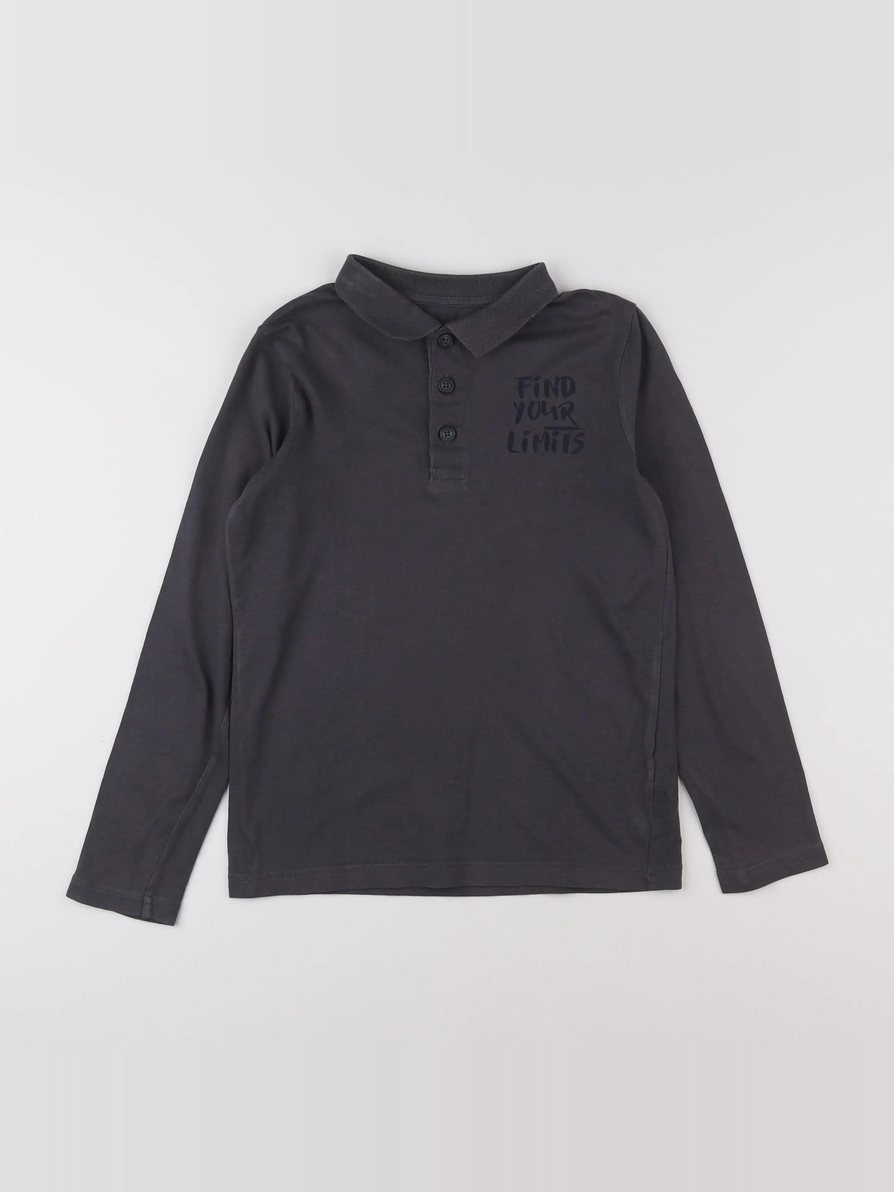 Vertbaudet - polo gris - 10 ans