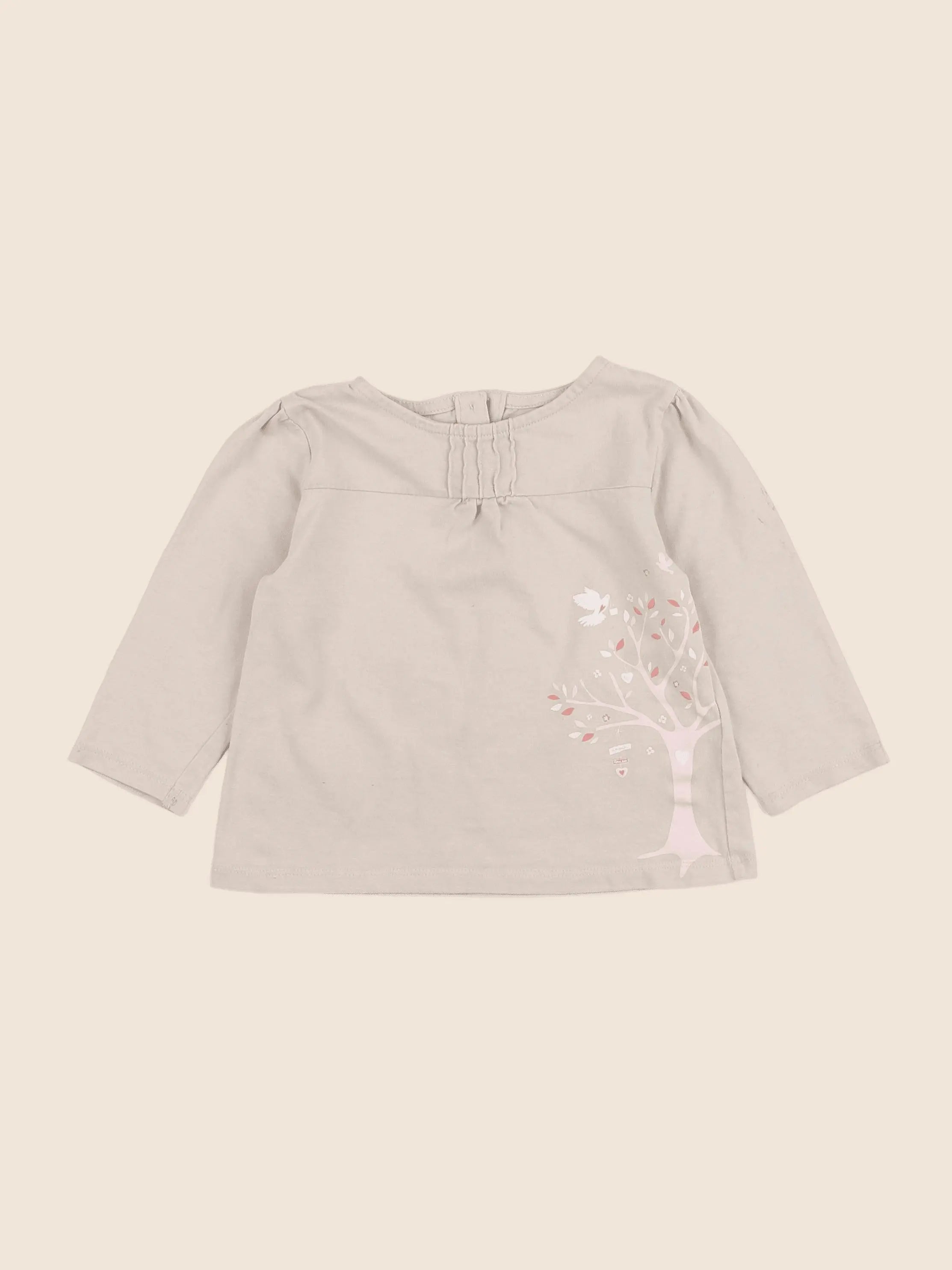 Vertbaudet - tee-shirt beige - 2 ans