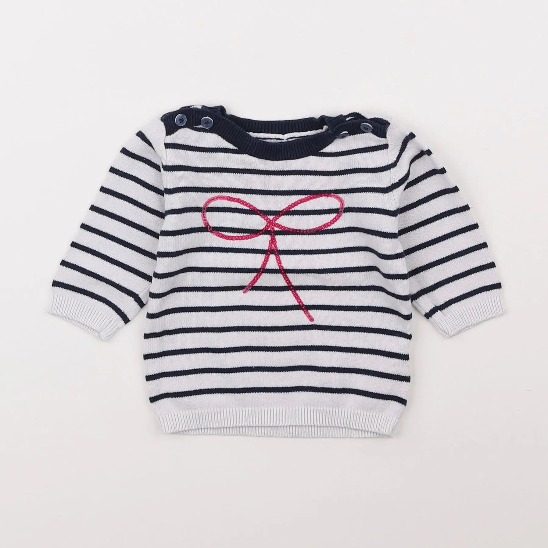 Vertbaudet - pull bleu - 3 mois
