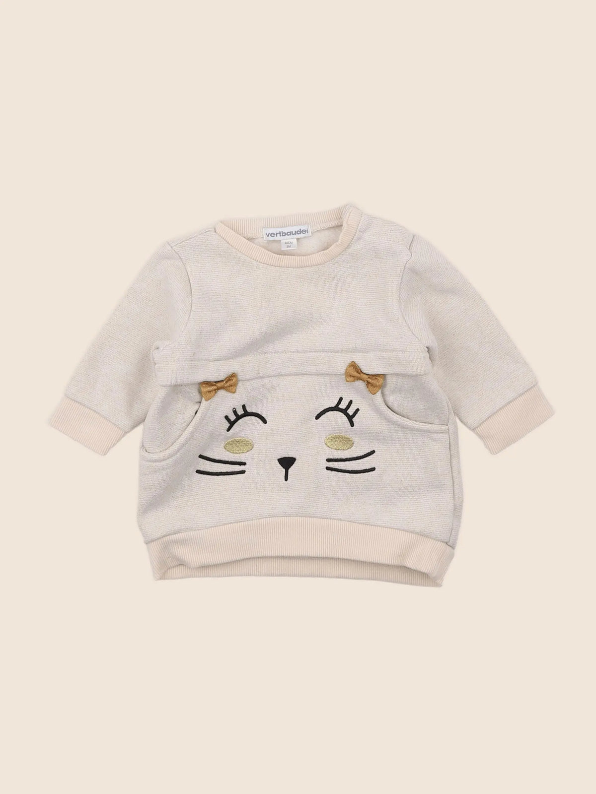 Vertbaudet - robe beige - 3 mois